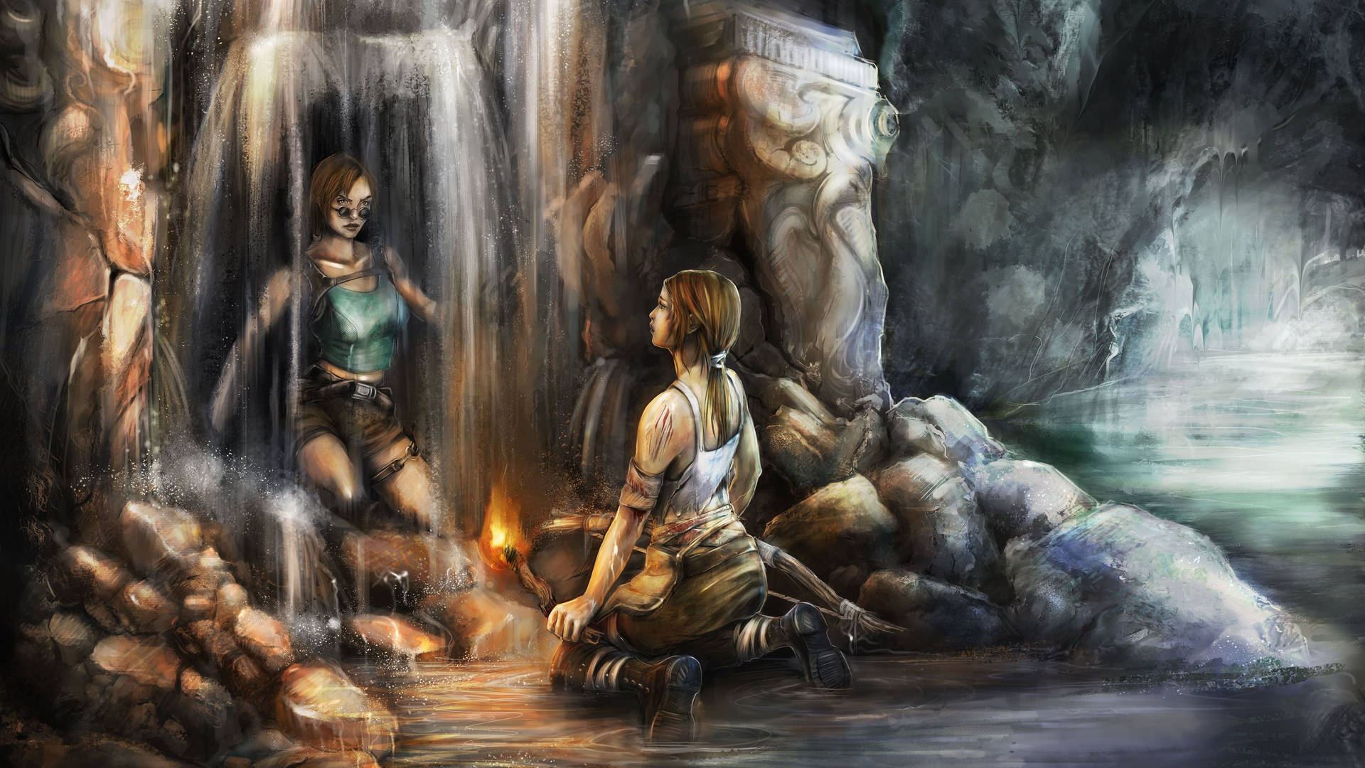 Lara Croft Reflection Tomb Raider HD Wallpaper