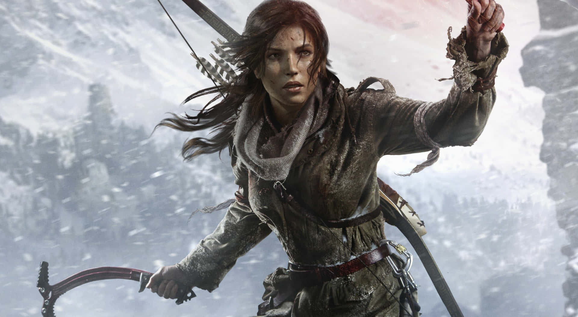 Lara Croft Snowy Survival Archer Wallpaper