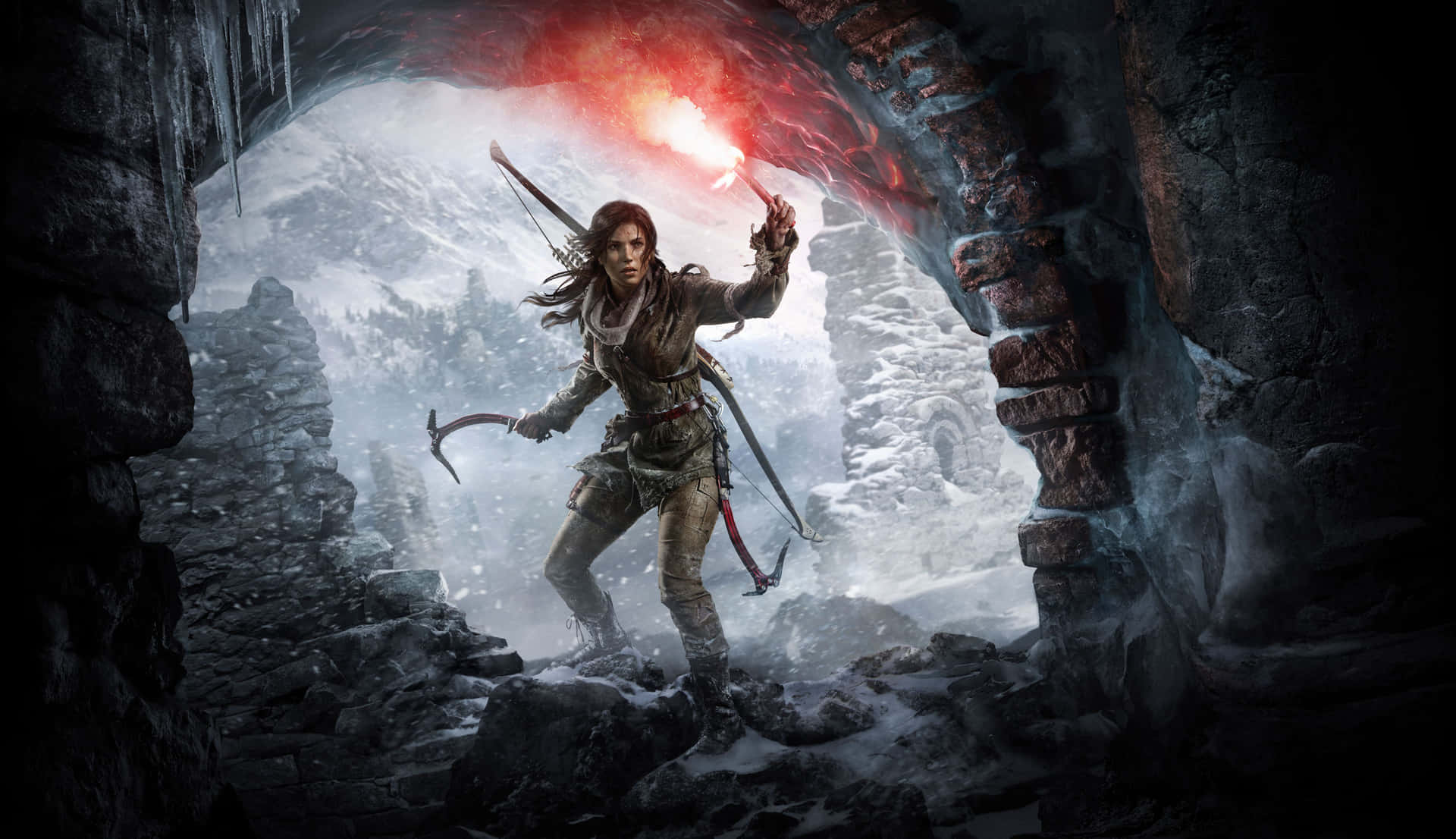 Lara Croft Winter Adventure Wallpaper