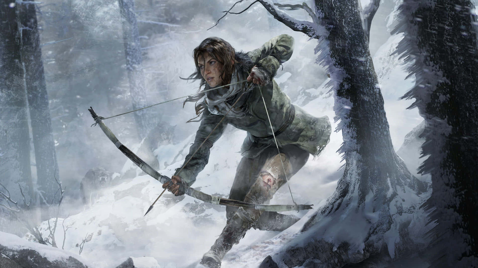 Lara Croft Winter Survival Archery Wallpaper