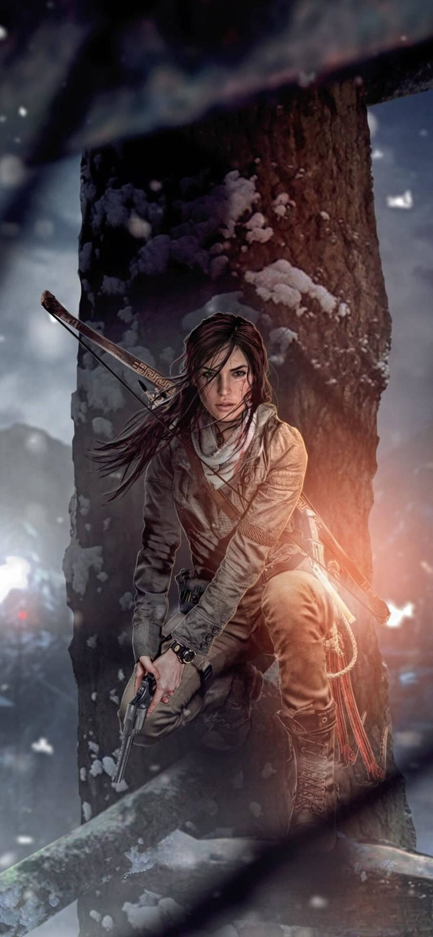 Lara On Fire Tomb Raider Iphone Sfondo