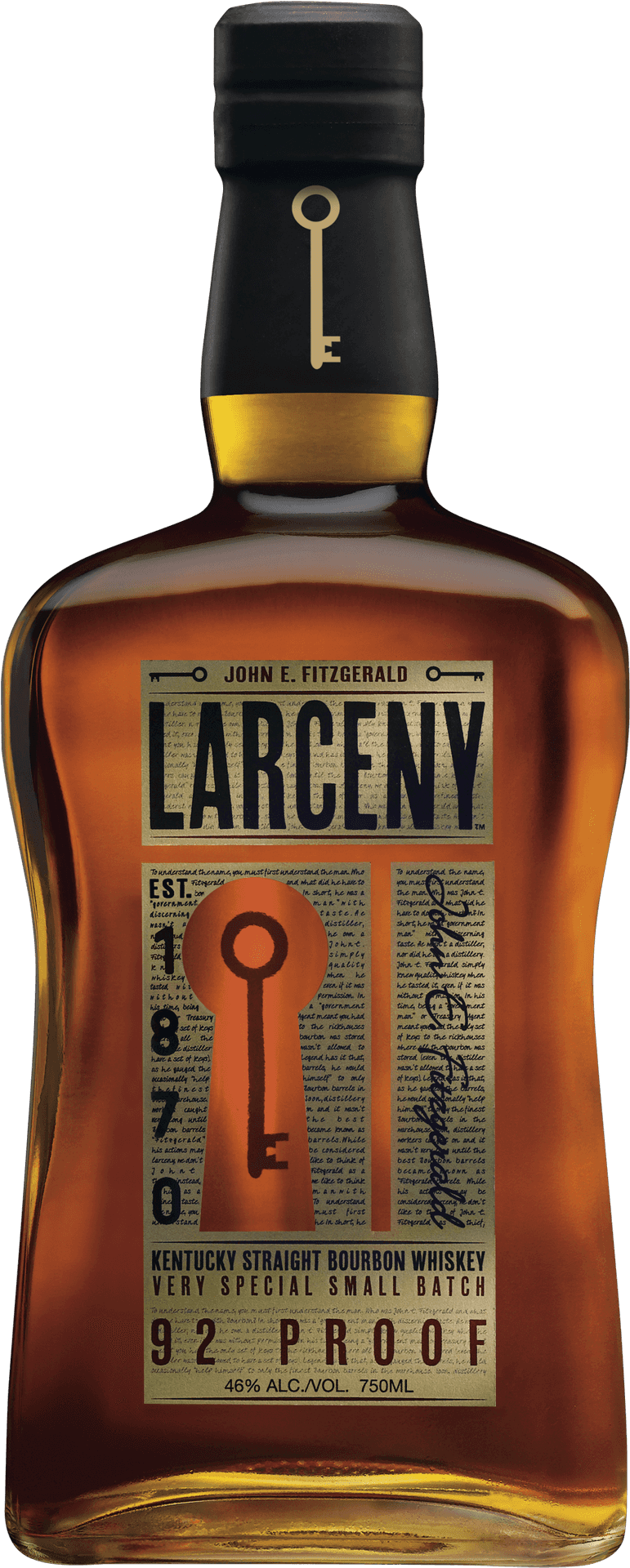 Larceny Bourbon Whiskey Bottle PNG