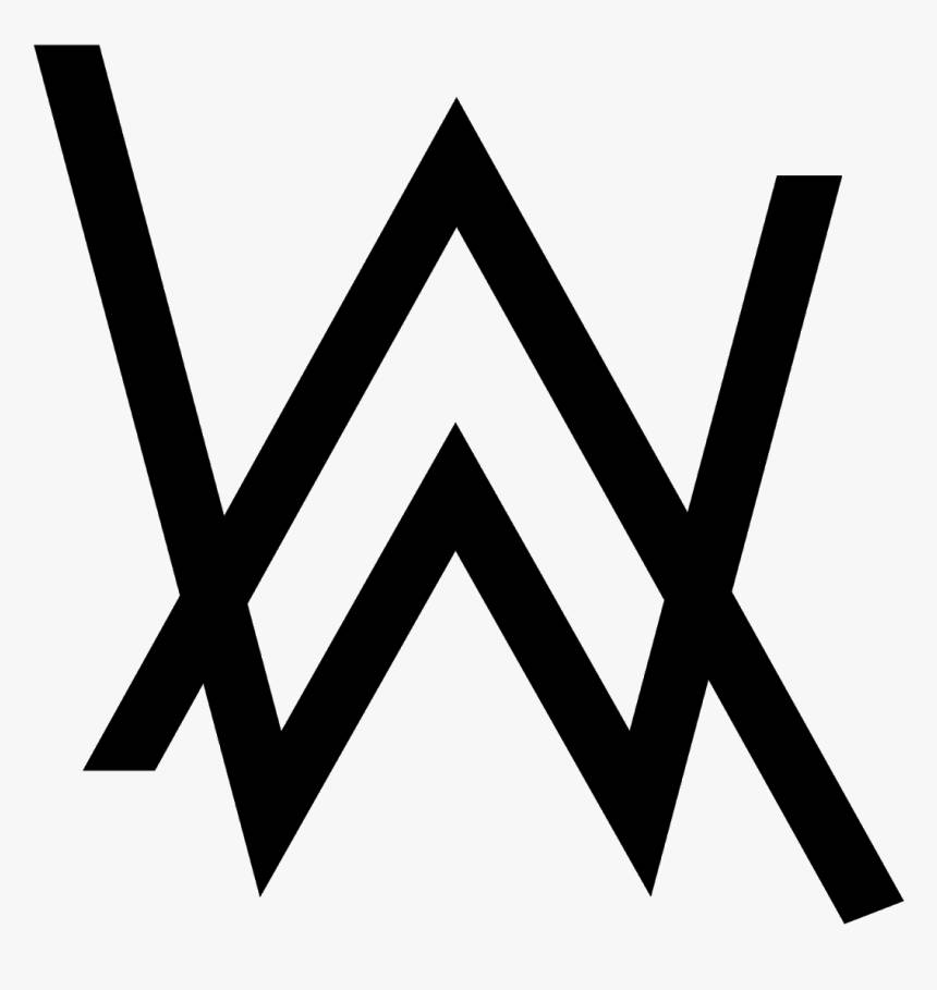 Large Black And White Alan Walker Logo Wallpaper
