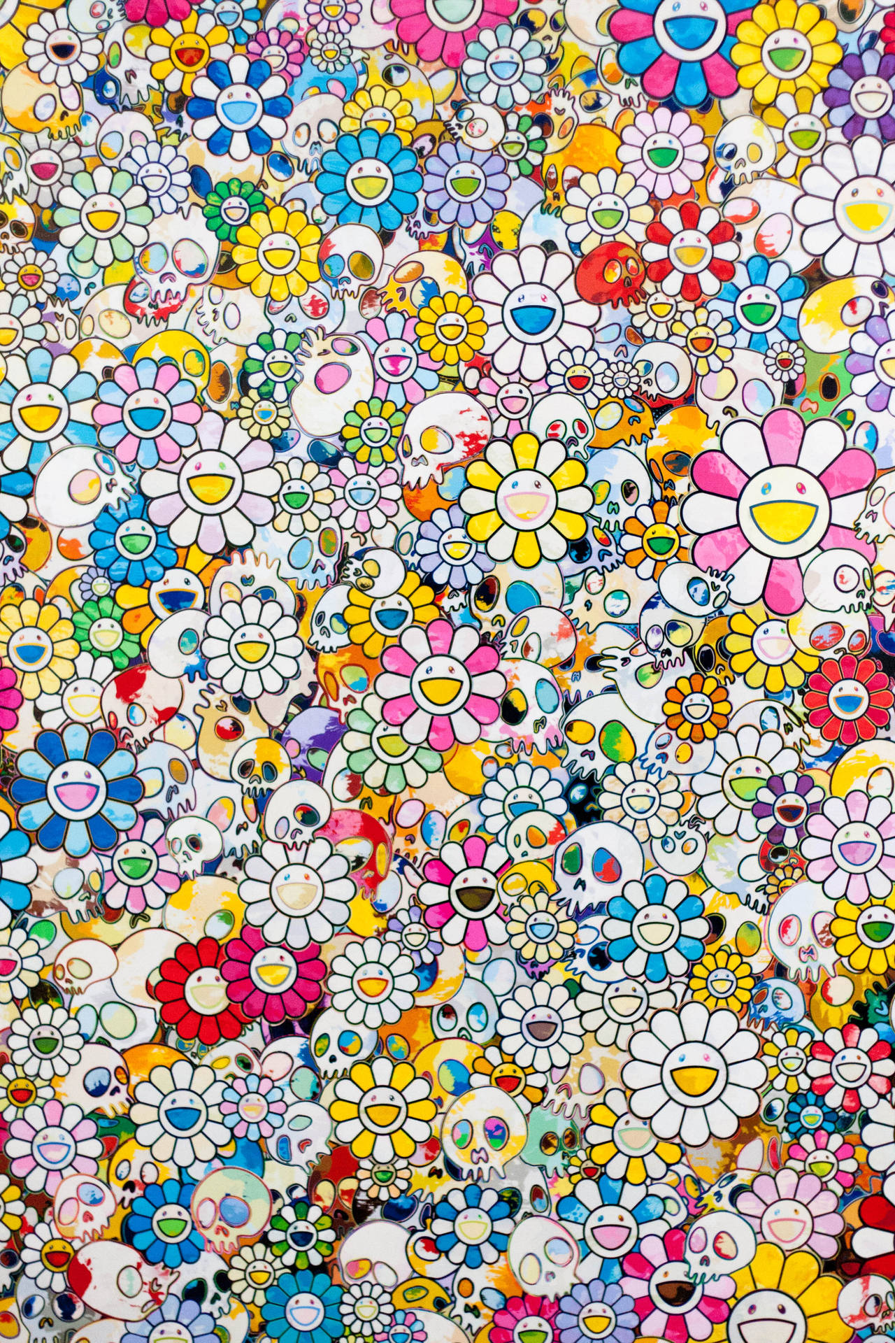 Large Smileys Takashi Murakami 4k Wallpaper