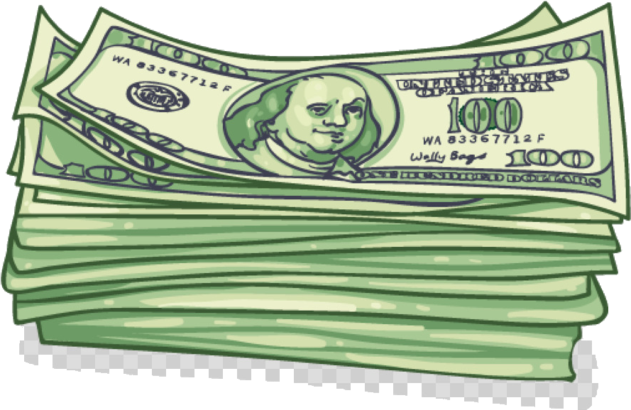 Large Stackof Hundred Dollar Bills PNG