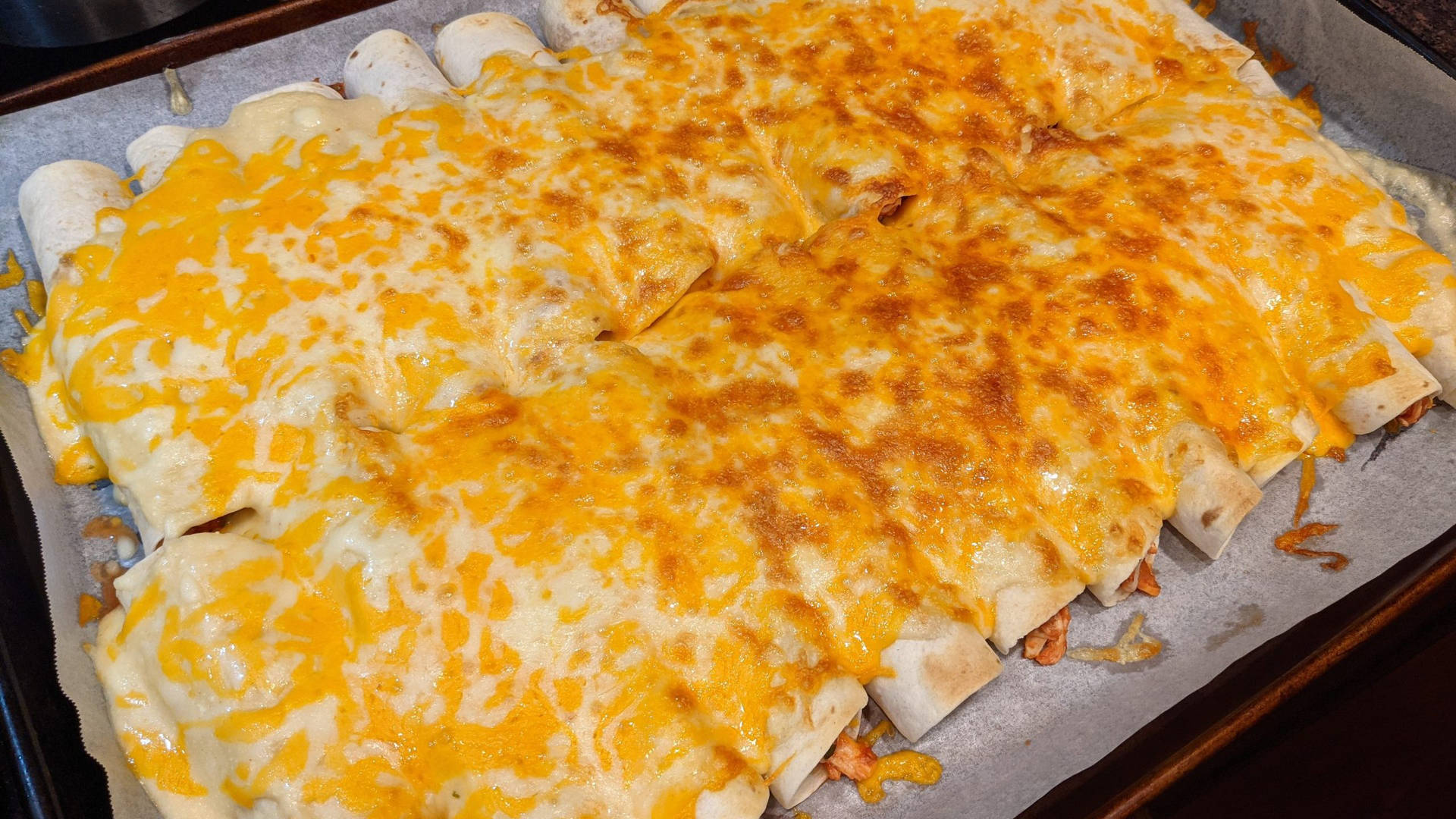 Stor skål med ost Enchiladas Wallpaper