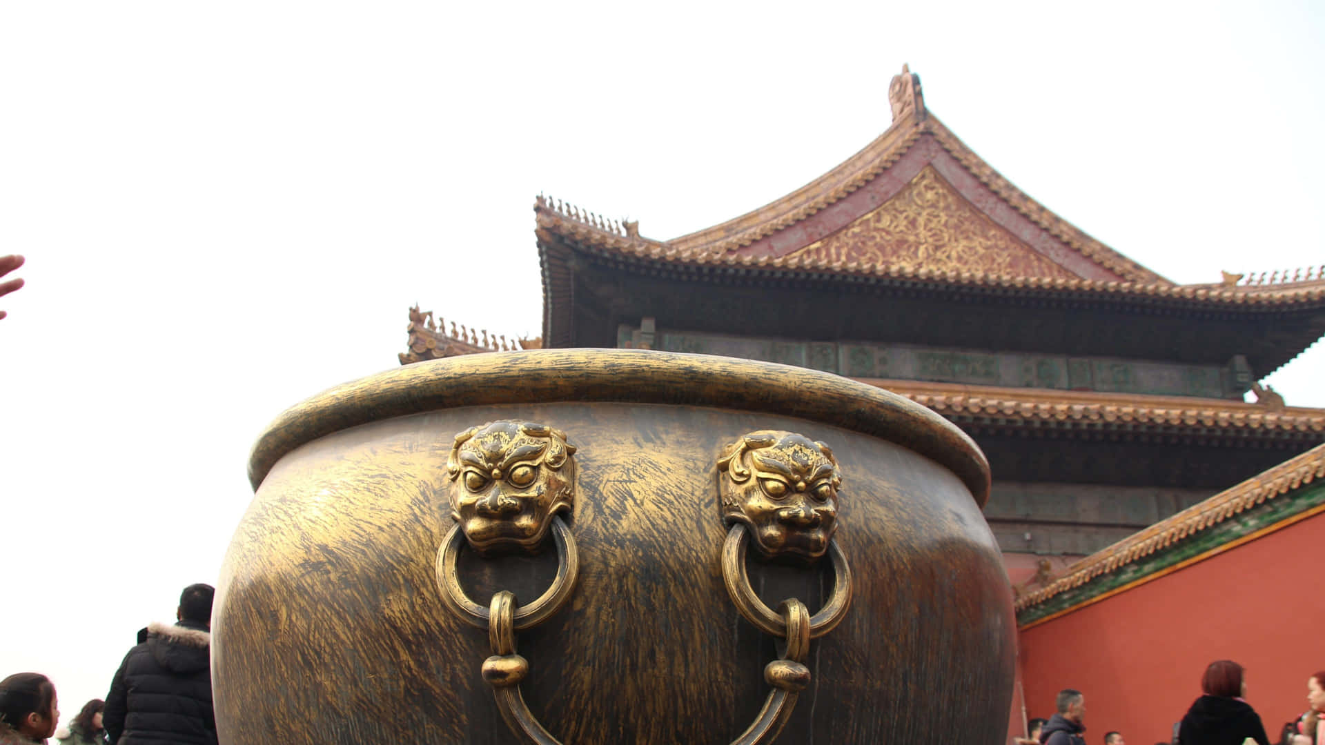 Large Urn The Forbidden City Brass Wallpaper