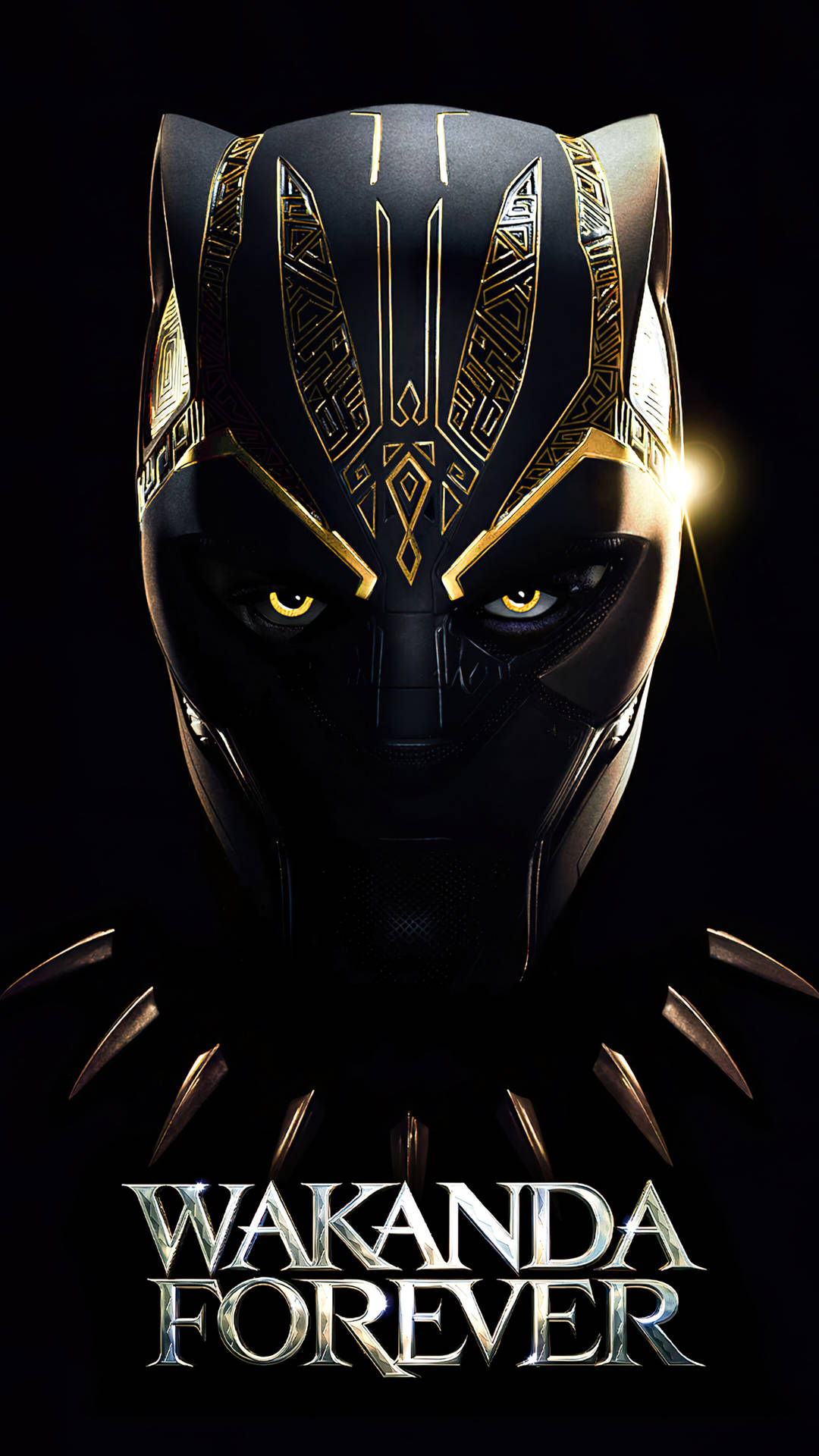 Large Wakanda Forever Symbol And Text Wallpaper