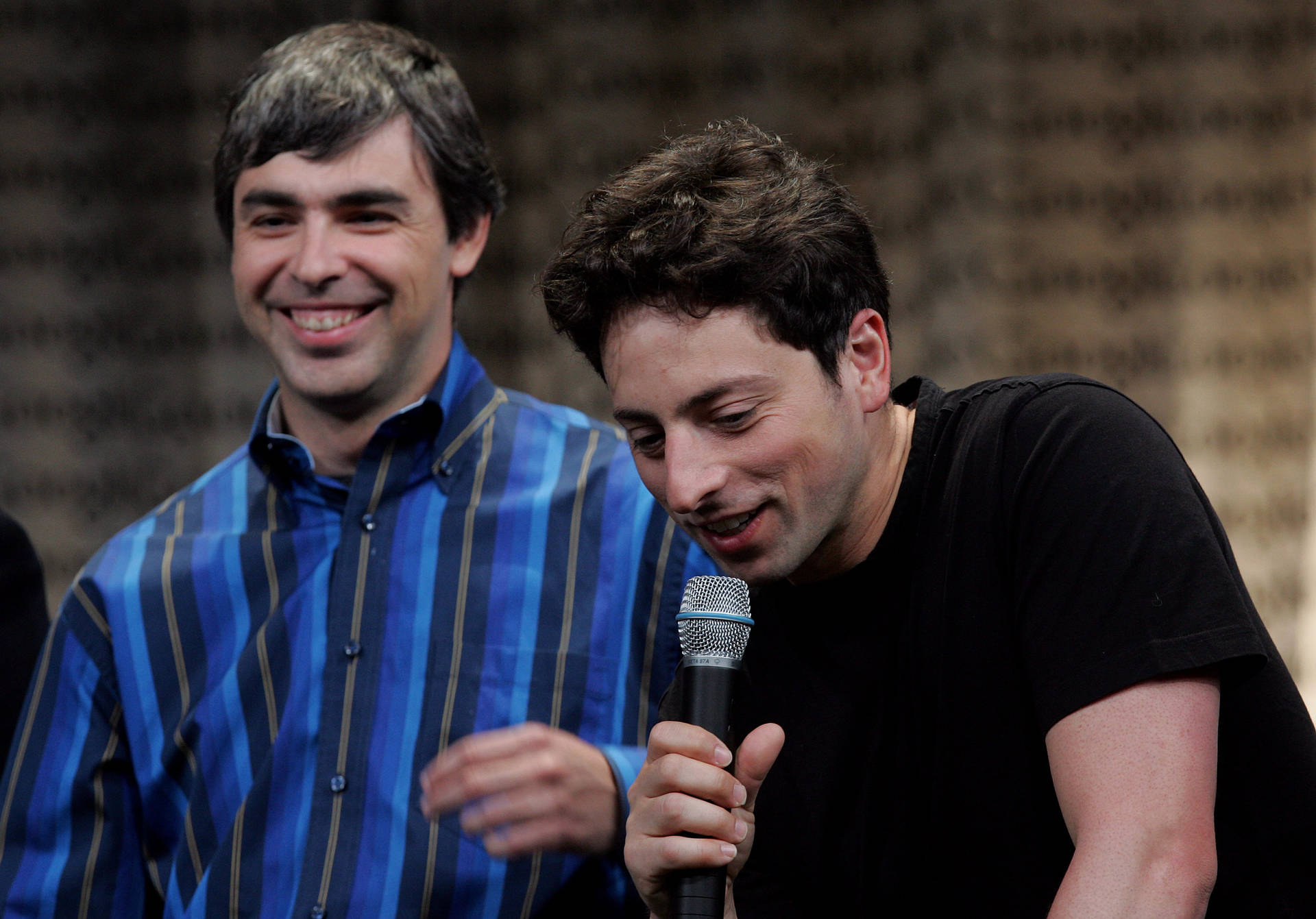 Larry Page Sergey Brin Friends Candid Photography Wallpaper