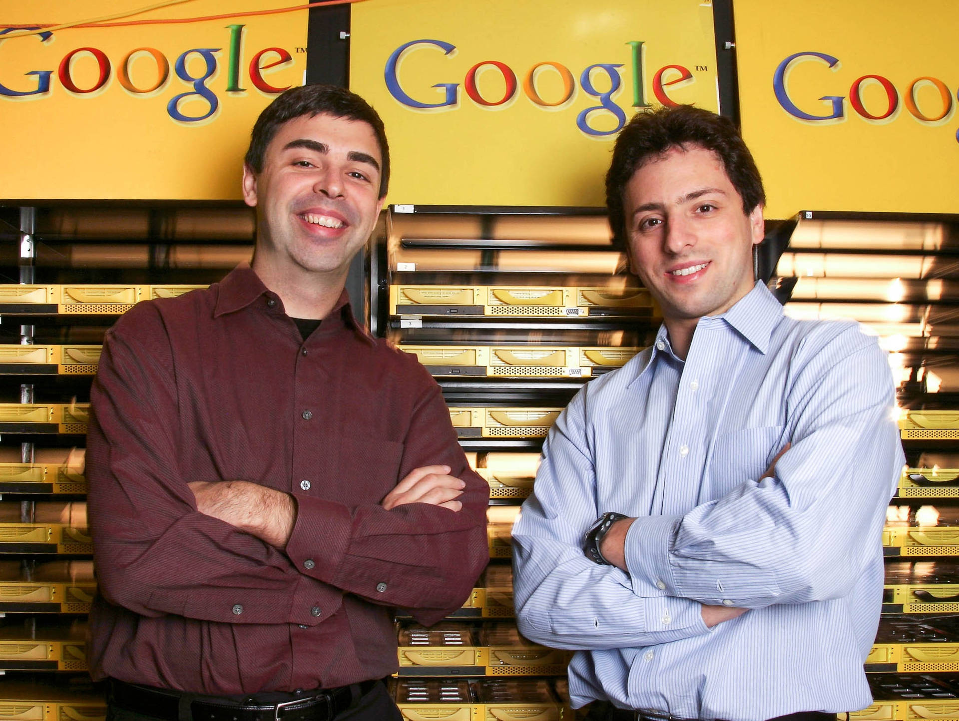 Larry Page Sergey Brin Google Headquarters Photography Wallpaper