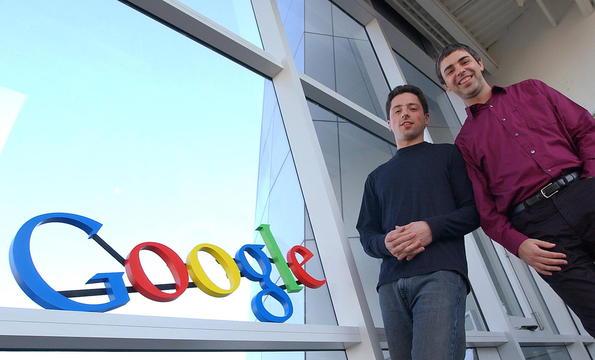 Larry Page Sergey Bring Google Office Photography Wallpaper