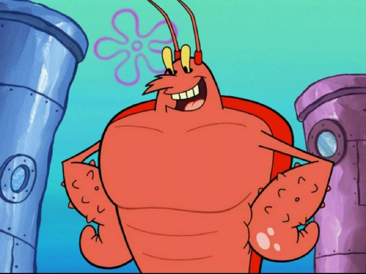 "Larry the Lobster strength-showing off in Bikini Bottom" Wallpaper