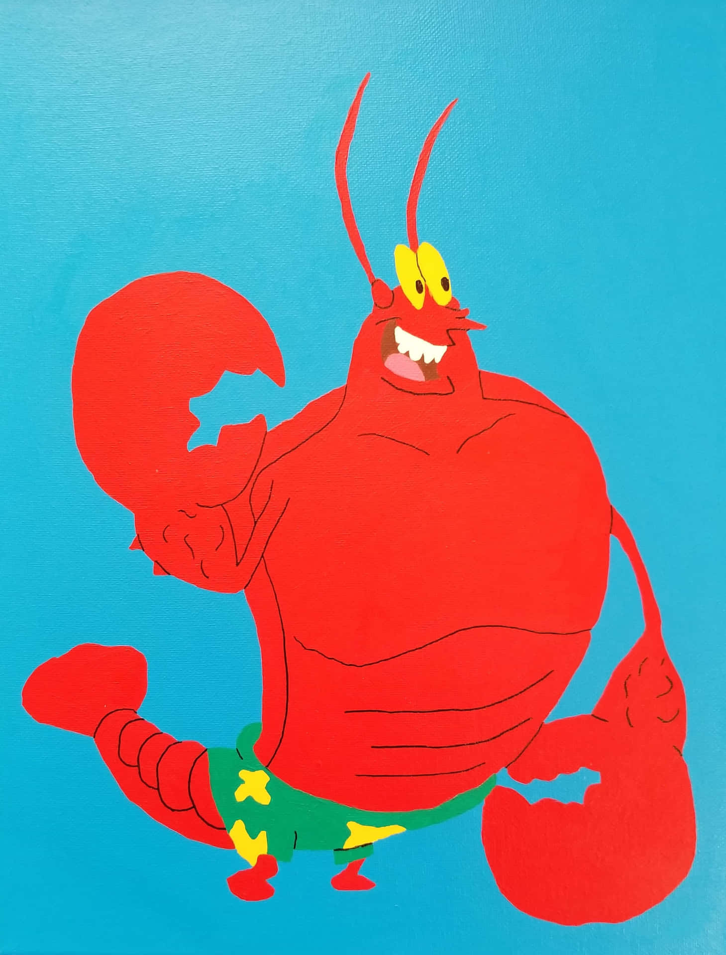 Larry The Lobster flexing in beautiful underwater scenery Wallpaper