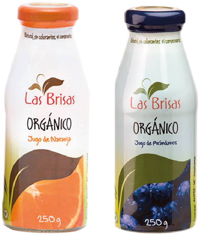 Las Brisas Organic Juice Bottles PNG