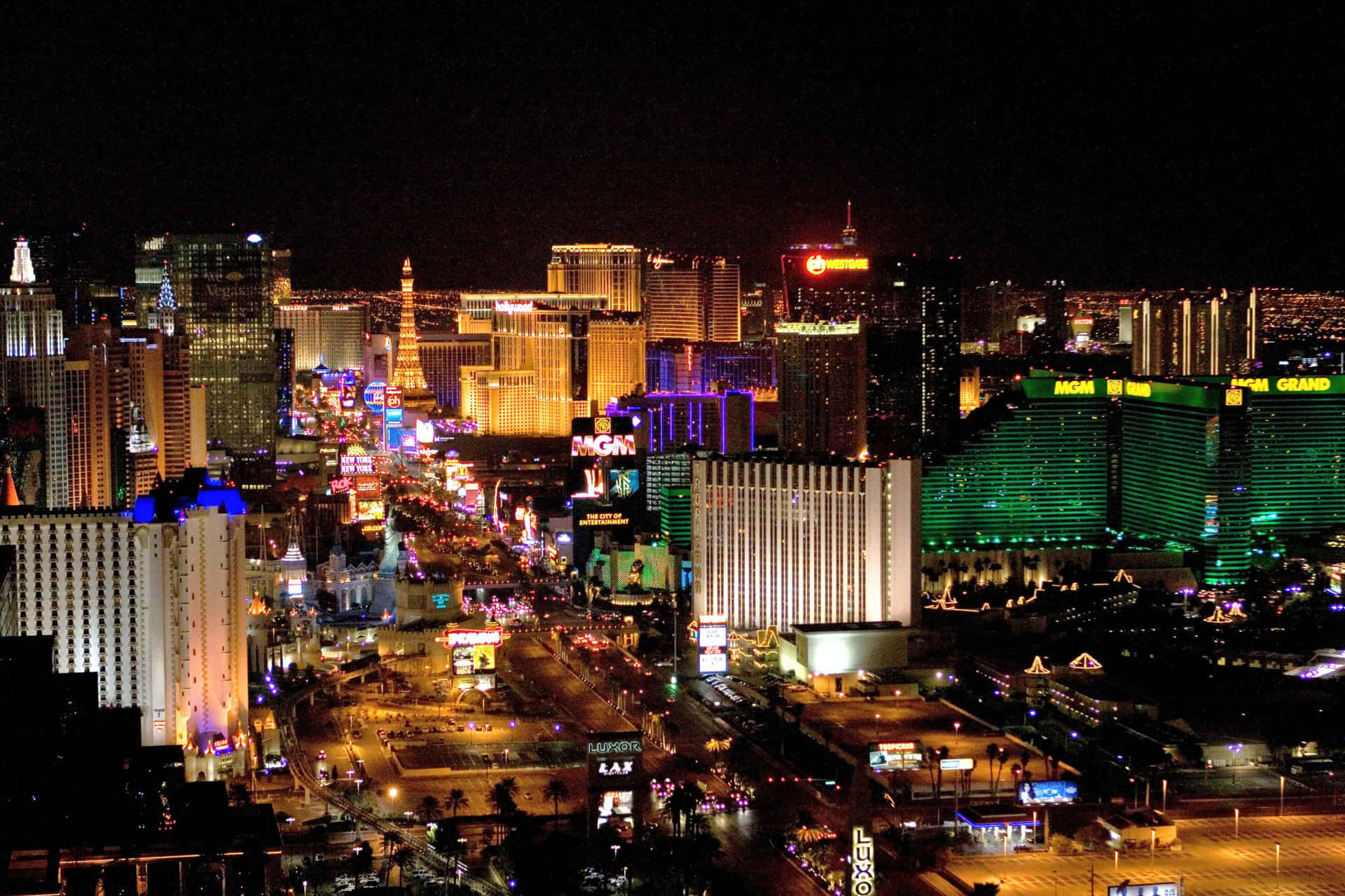 Spektakuläralas Vegas City Lights Wallpaper