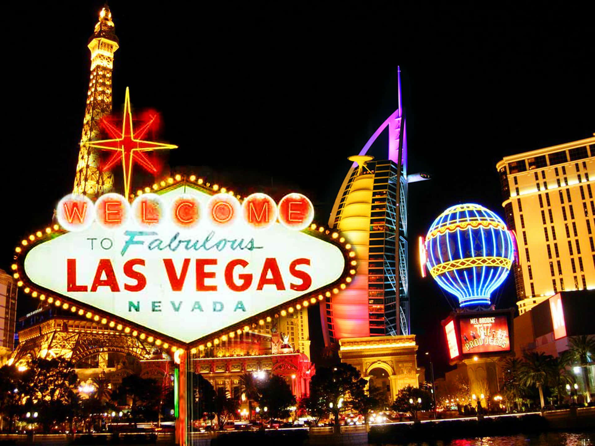 Aespetacular Las Vegas Strip À Noite. Papel de Parede
