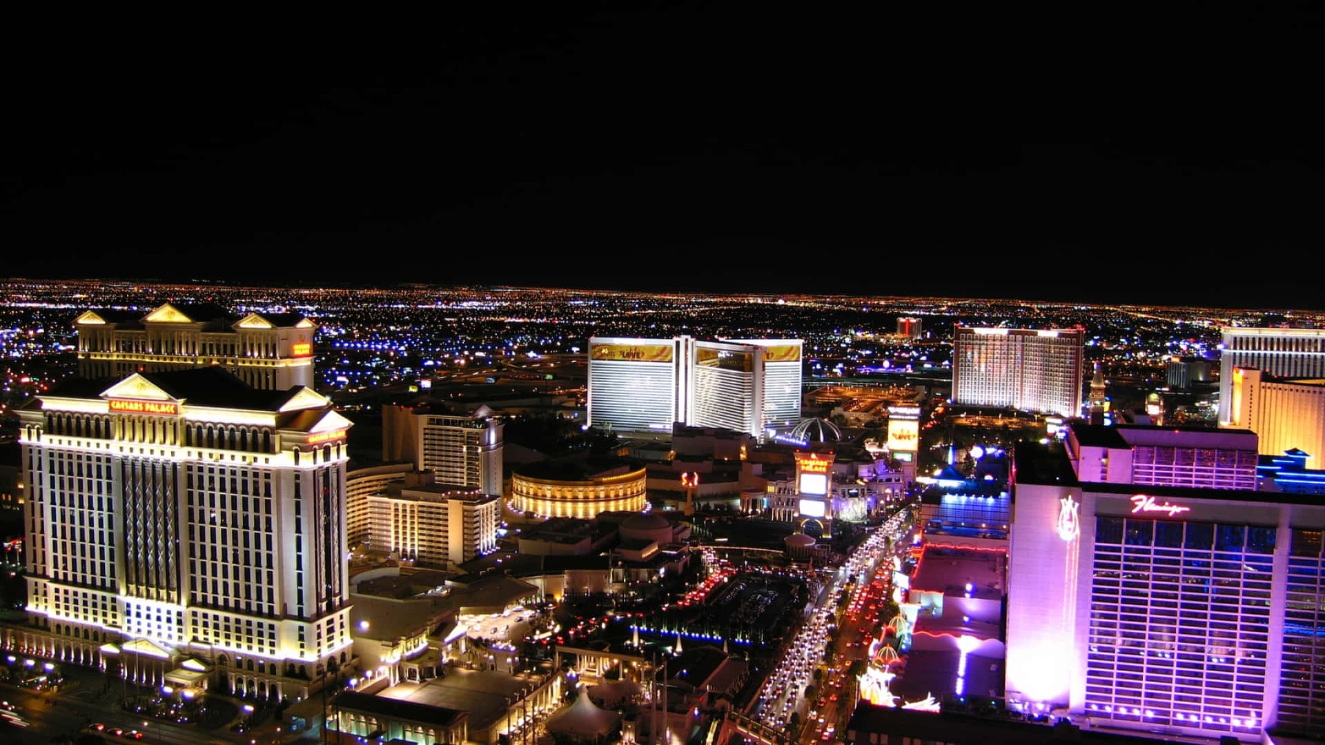Breathtaking View of the Las Vegas Skyline during the Night Wallpaper