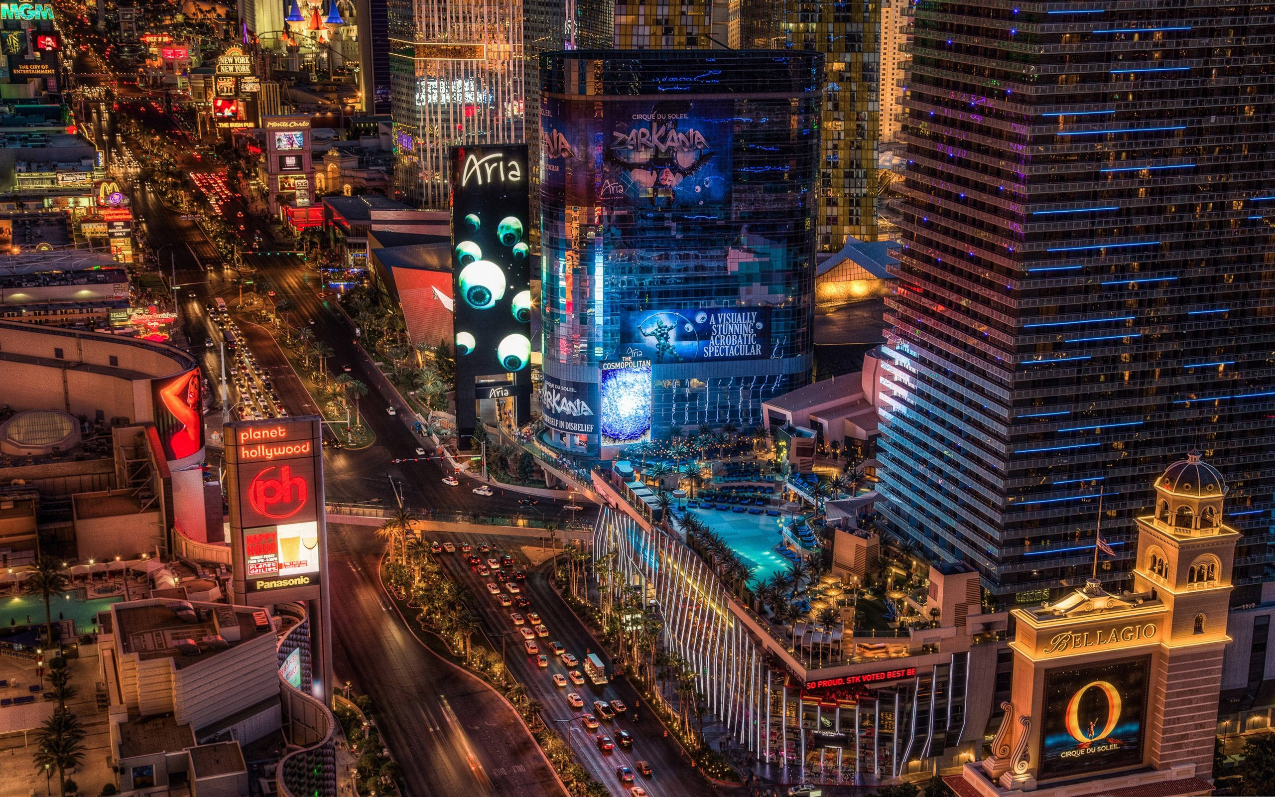 Las Vegas Night Tourist Hotspots Wallpaper
