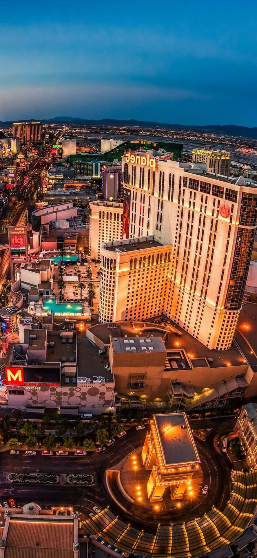 Nyd synet af Las Vegas på din telefon. Wallpaper