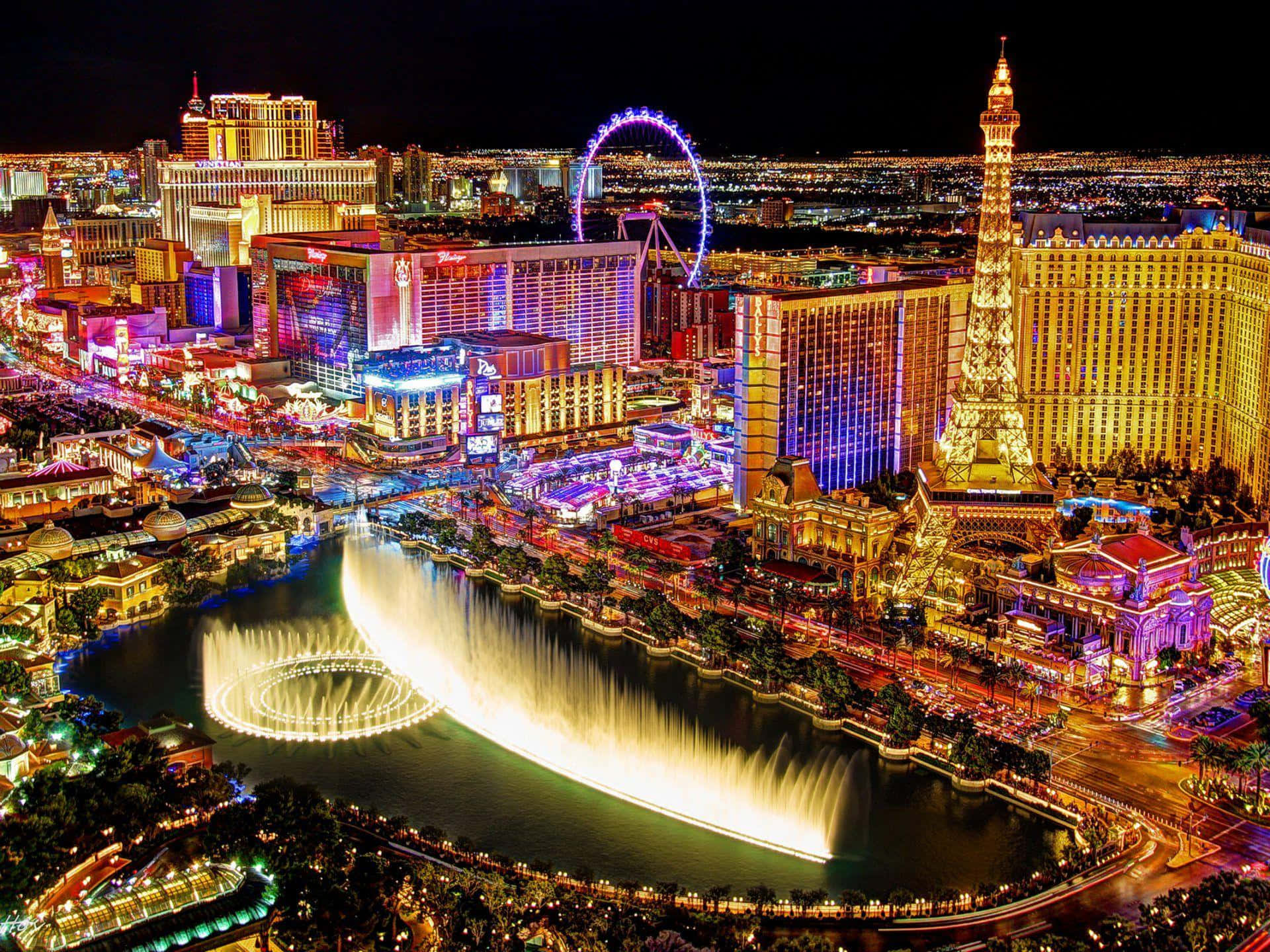 "The glowing Las Vegas skyline at night" Wallpaper
