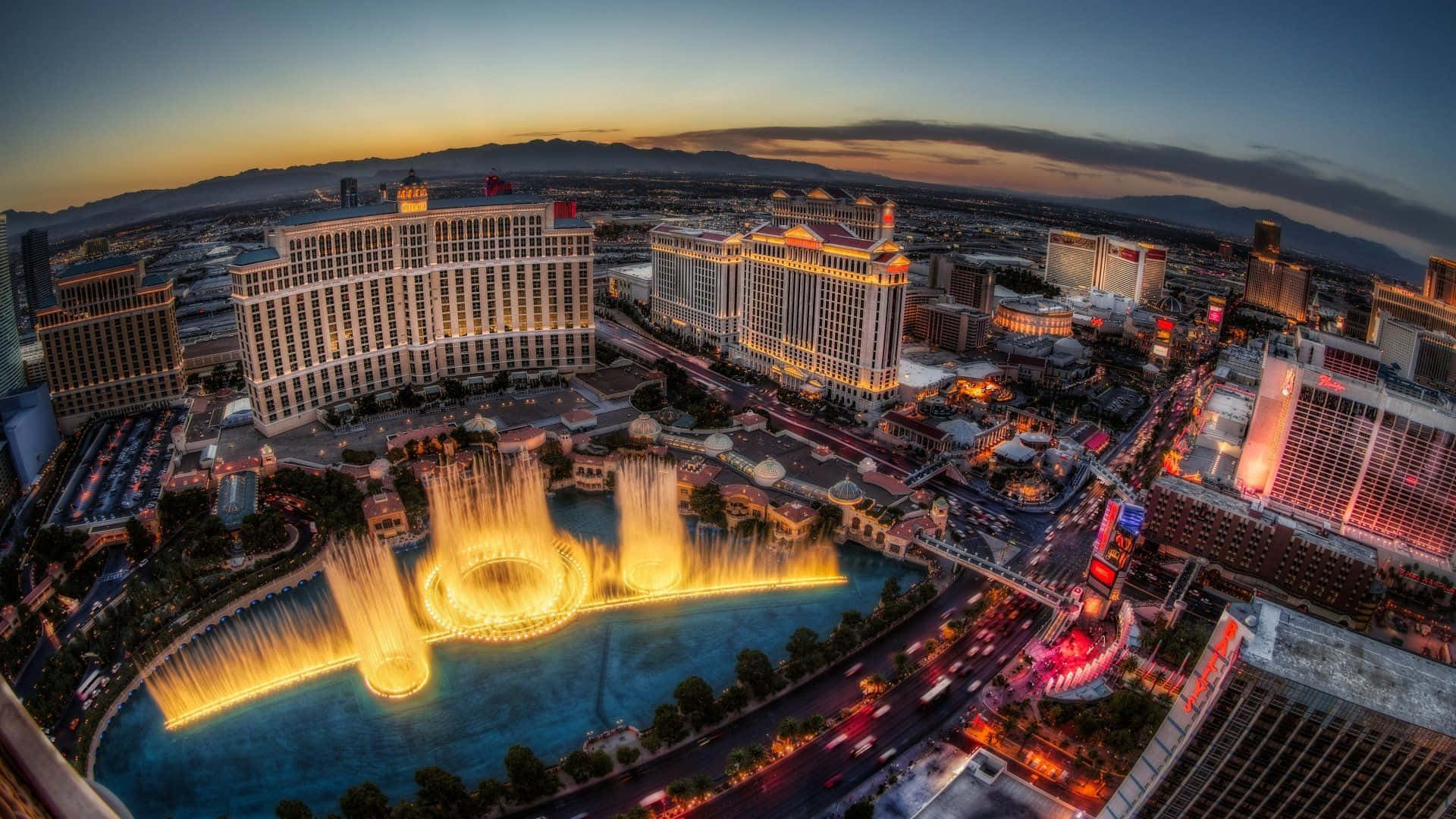 "Beautiful Night View of the Las Vegas Skyline" Wallpaper