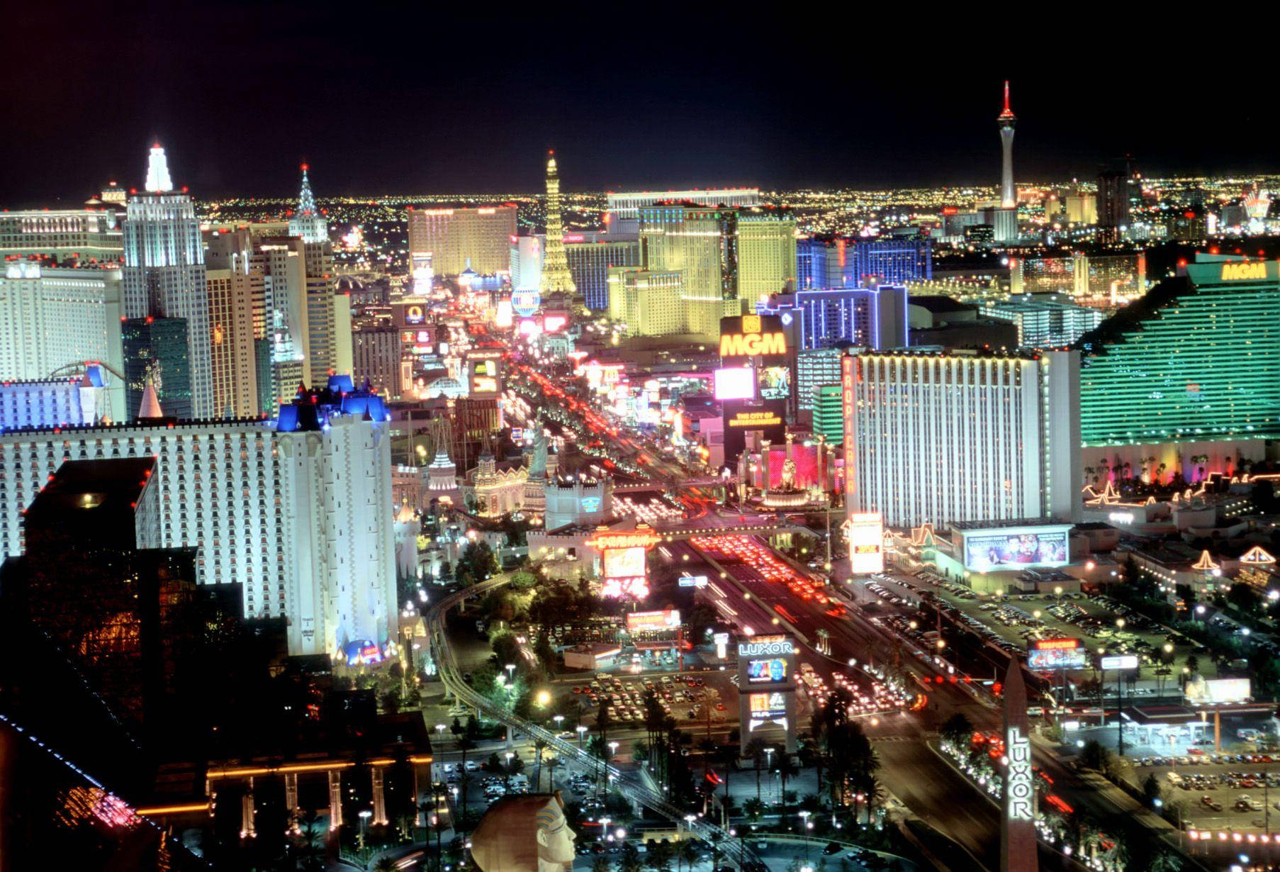 Las Vegas Strip Black Night Sky Wallpaper