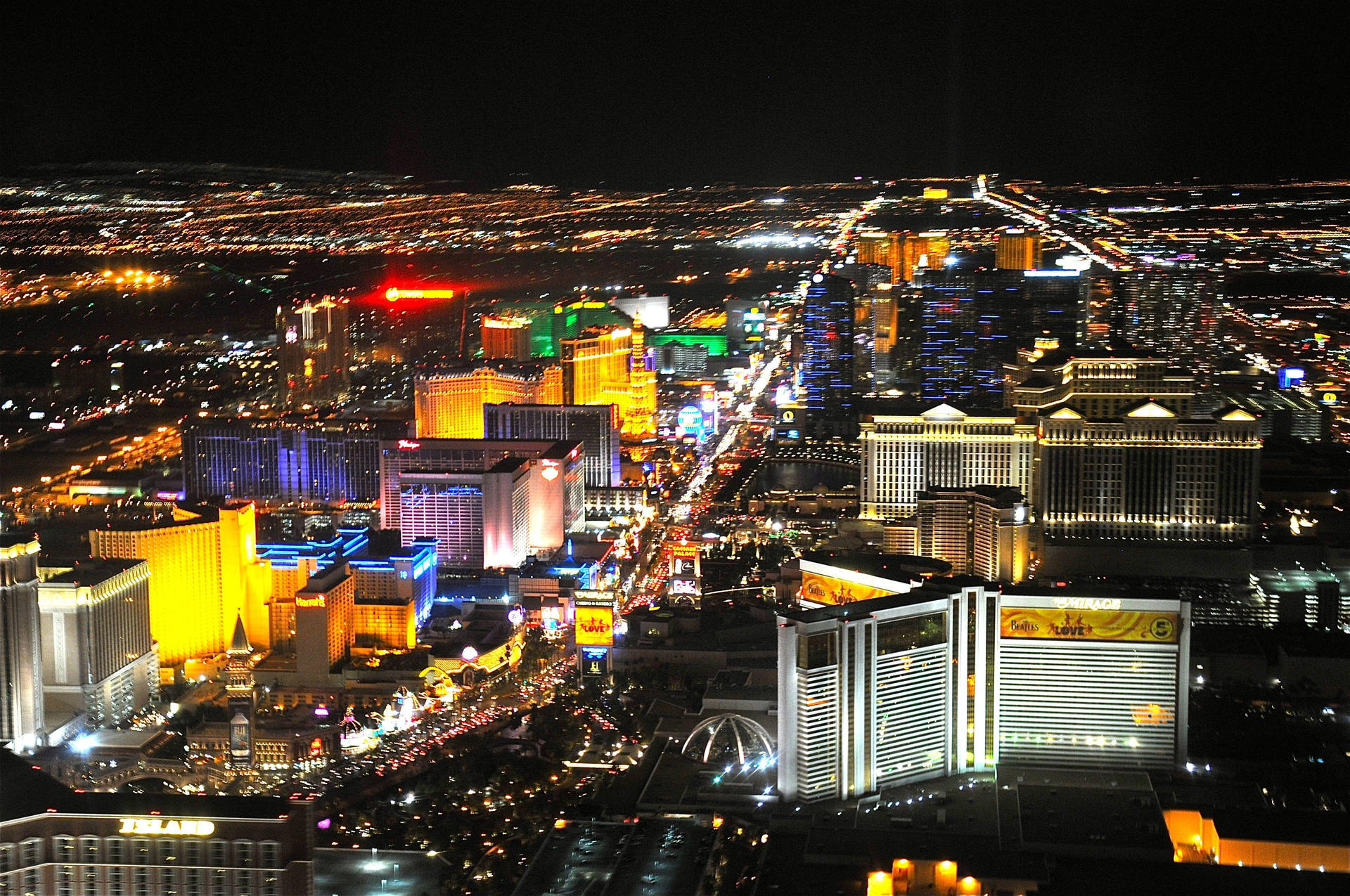 Pauseur: Løb Las Vegas Strip farverige kasinoer pauseur Wallpaper