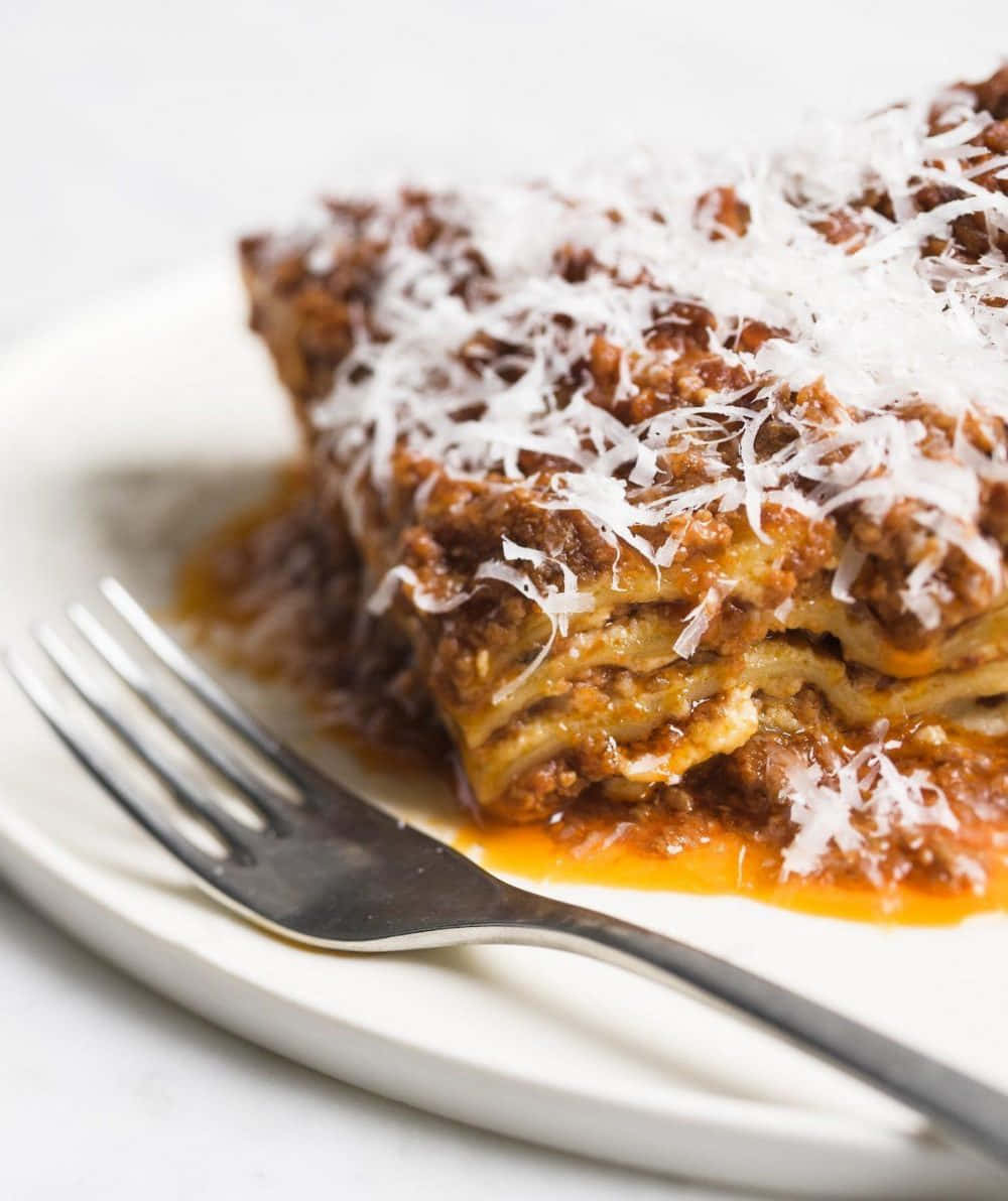 Lasagna Alla Bolognese With White Parmesan Wallpaper