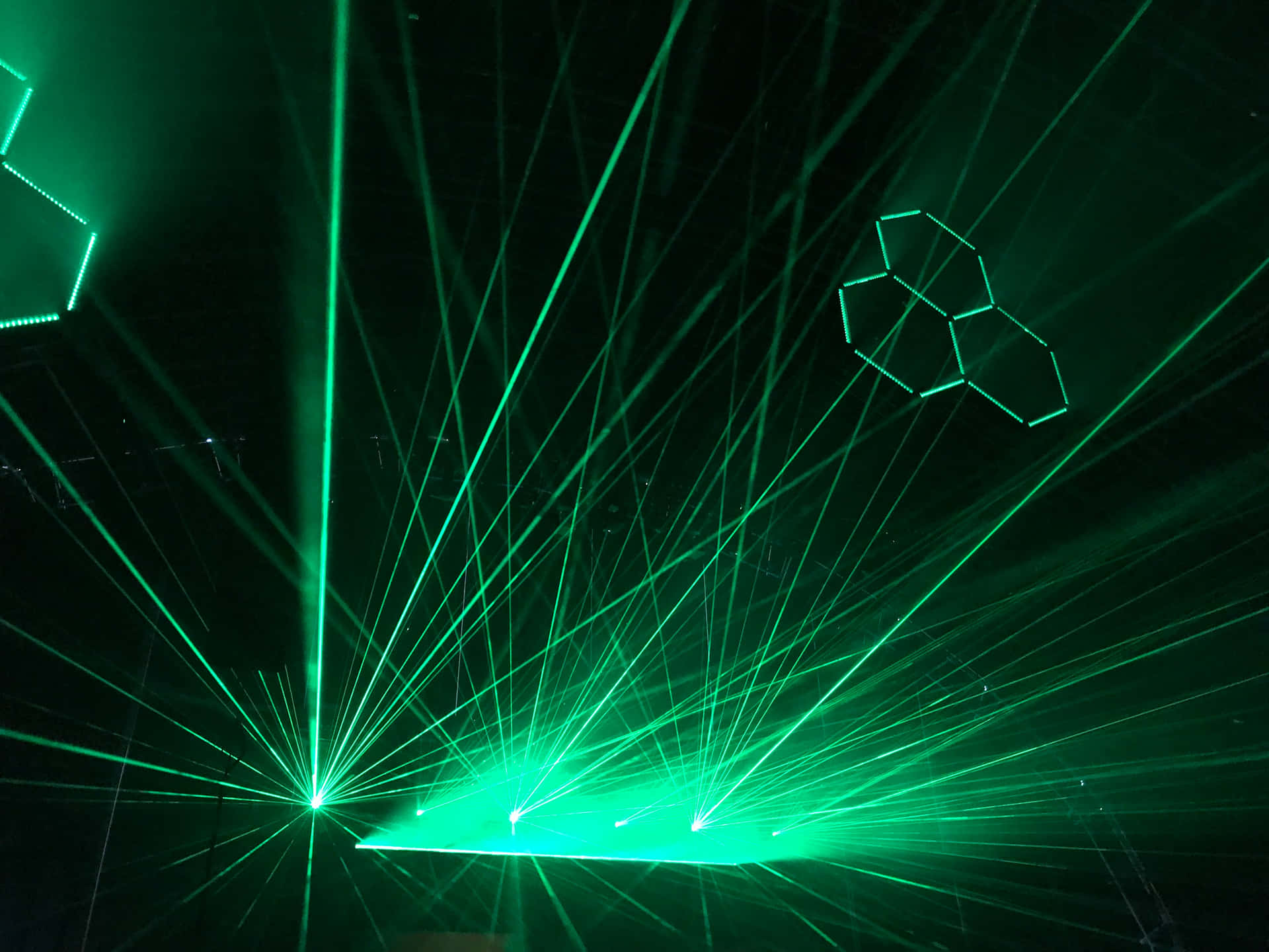 Laser Show on a Dark Blue Background