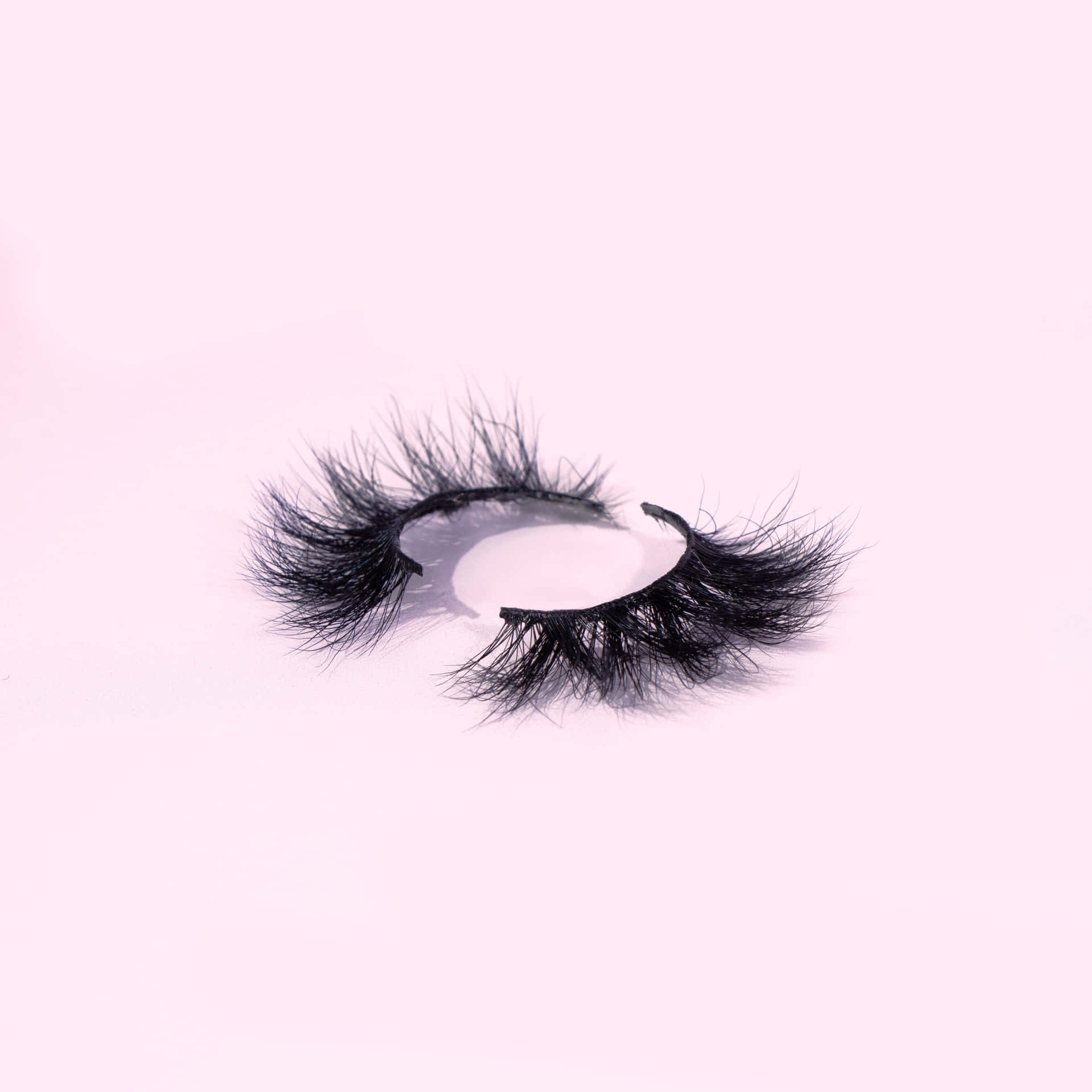 A Pair Of Mink Lashes On A Pink Background