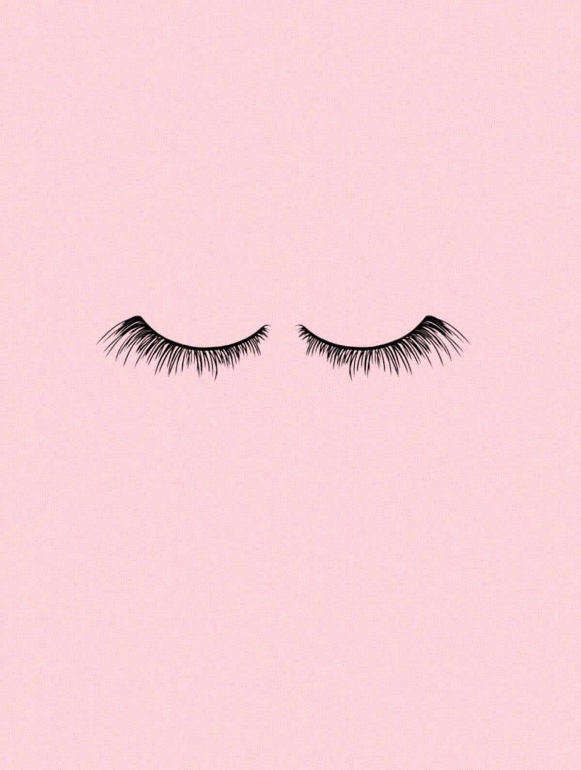 A Close Up Of A Pair Of Eyes On A Pink Background