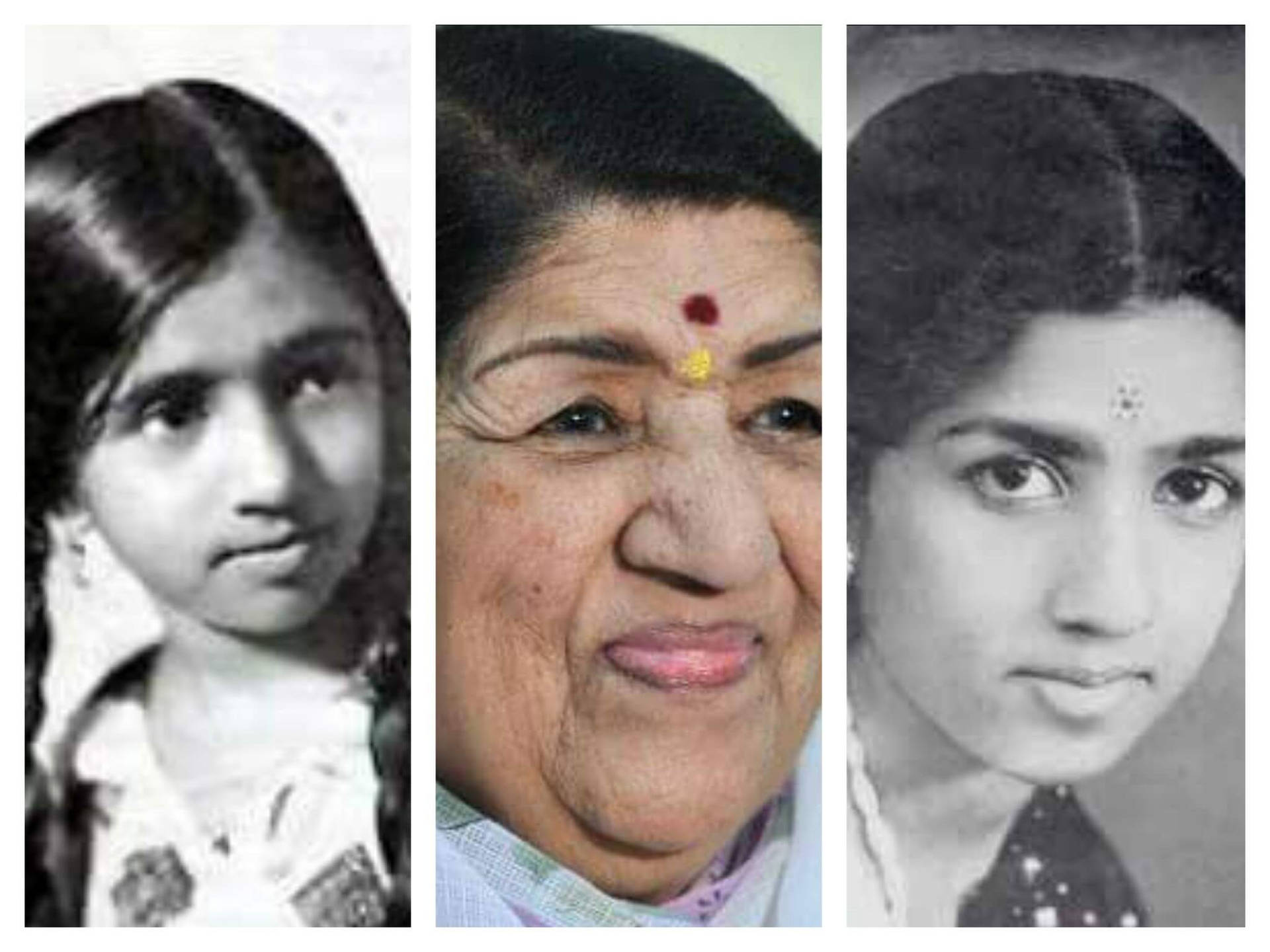 Lata Mangeshkar Childhood Collage
