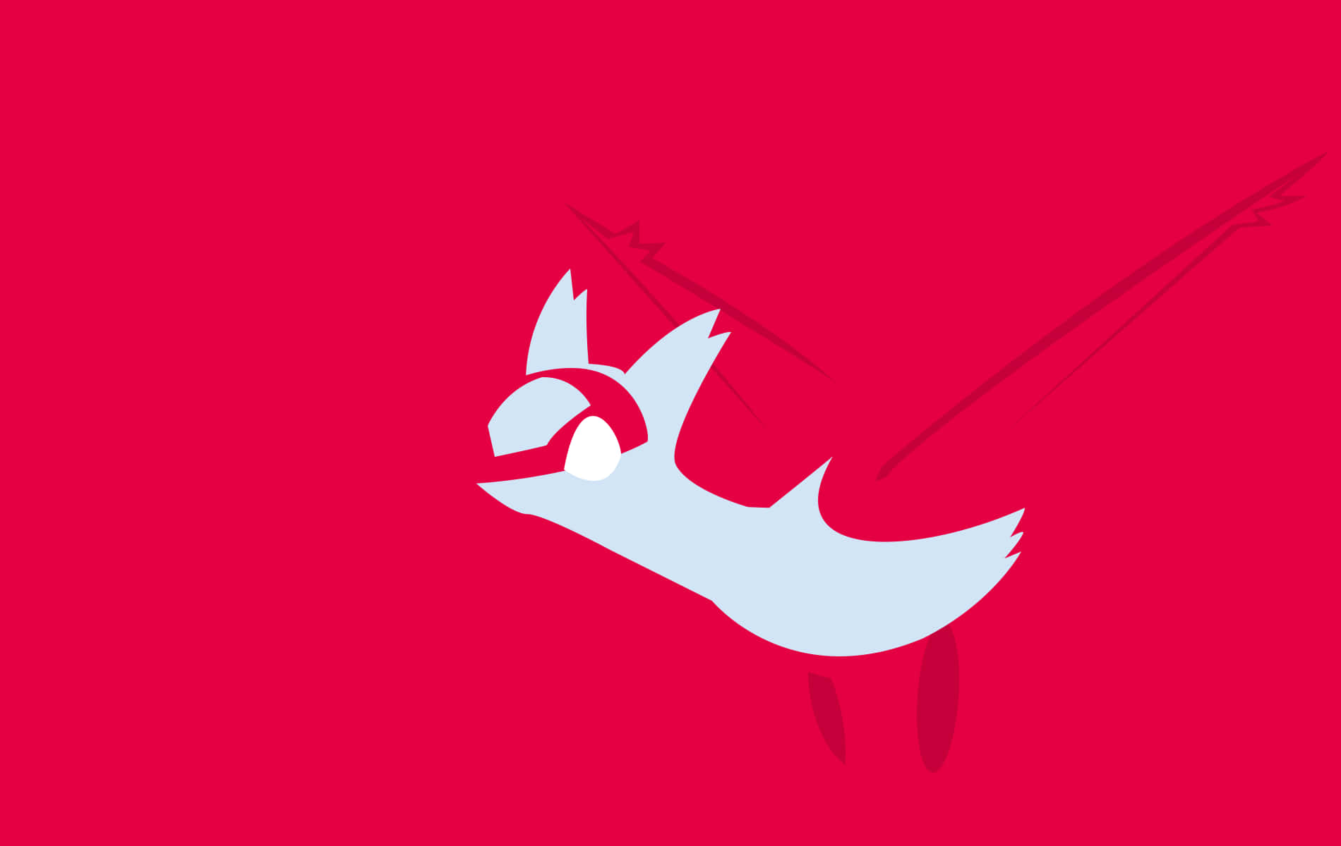 Latias Graphic In Red Background Wallpaper