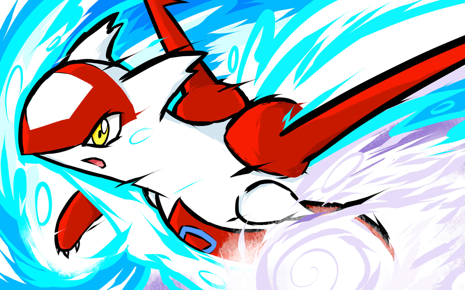 Latias With Moving Lines Graphic Wallpaper
