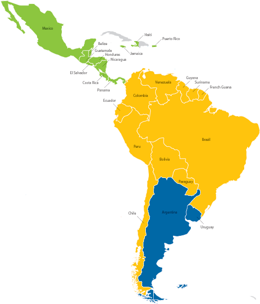 Download Latin America Color Coded Map | Wallpapers.com