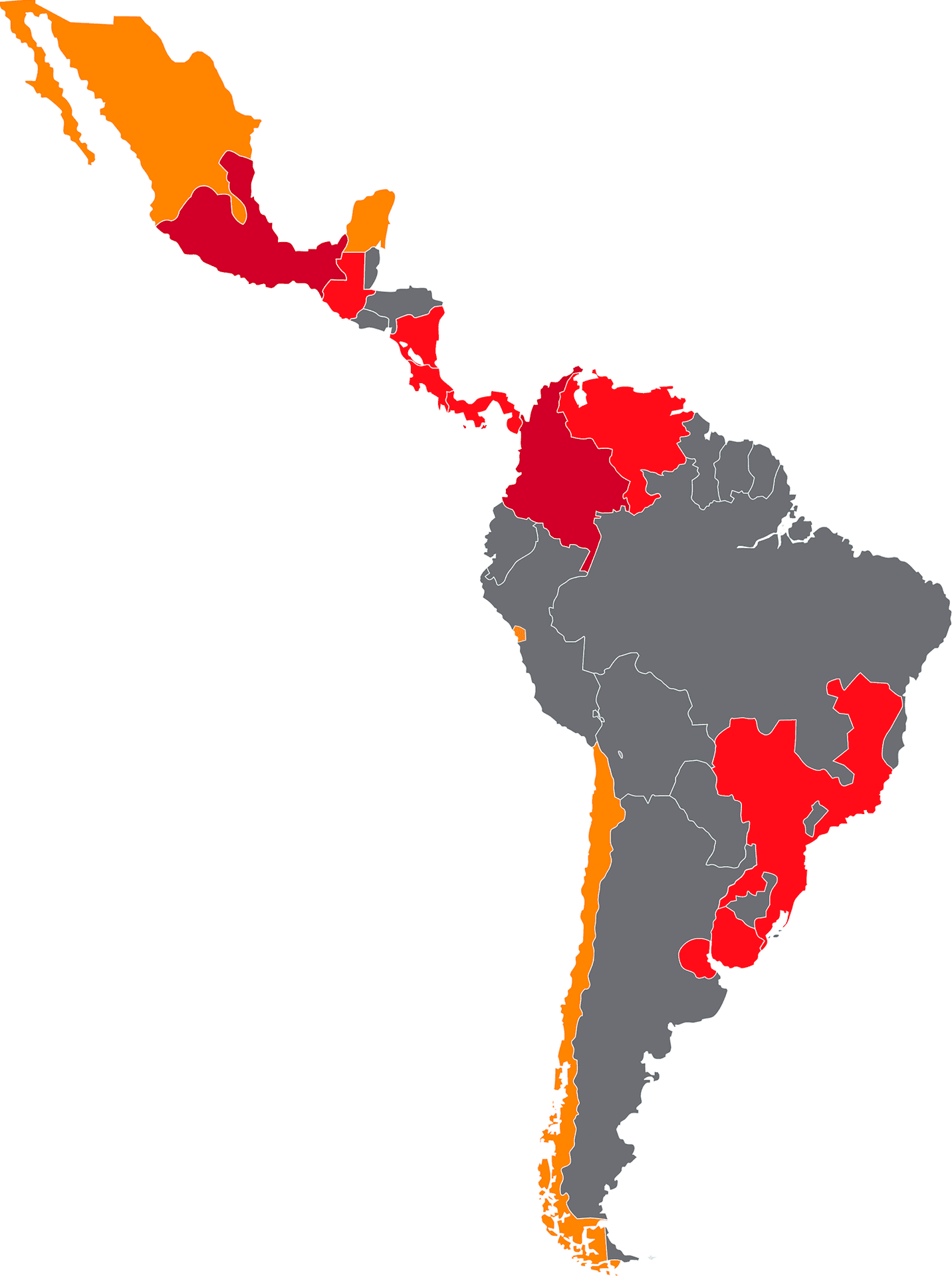 Latin America Map Venezuela Highlighted PNG