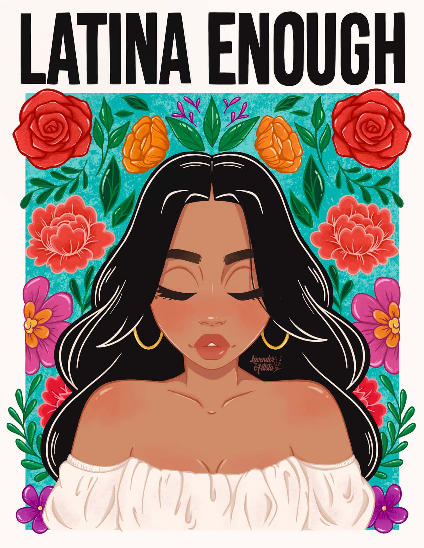 Latina Enough Artistic Representation Wallpaper