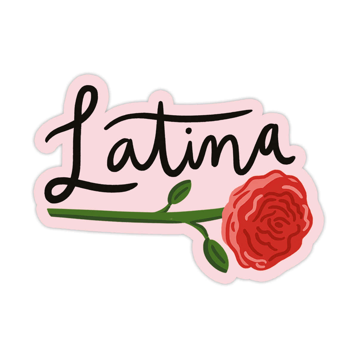 Latina Tekst En Roos Sticker Achtergrond