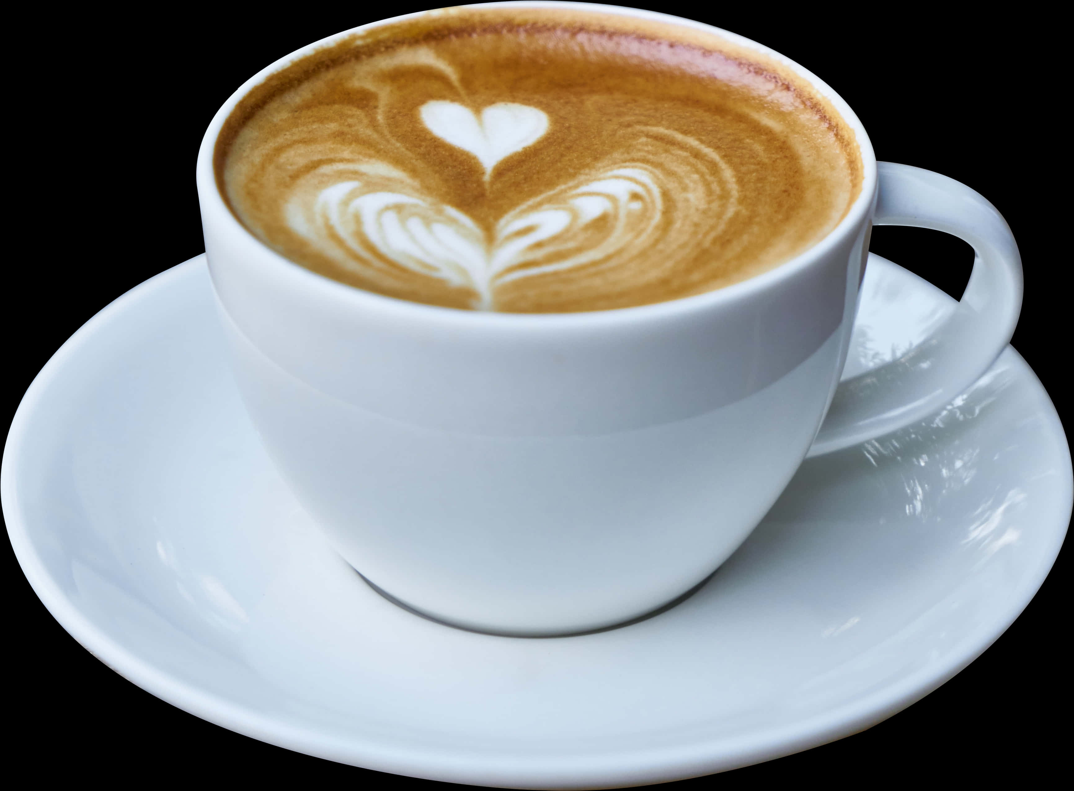 Latte Art Heart Coffee Cup PNG