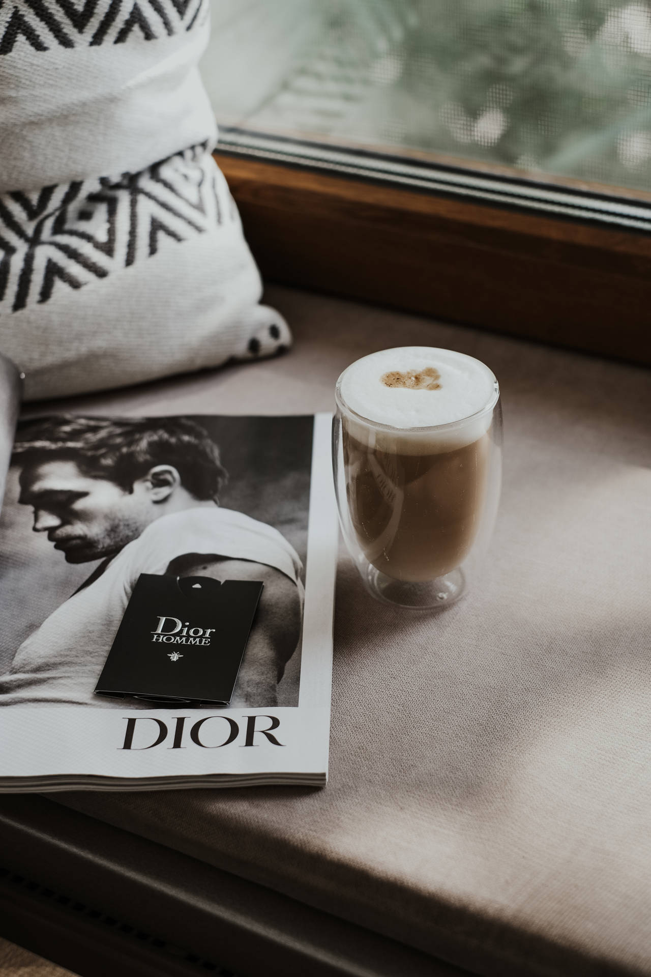 Latte With Dior Phone Wallpaper