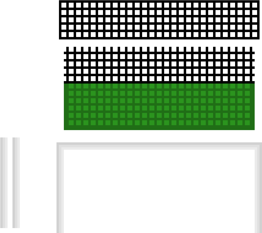 Lattice Pattern Components PNG — A minimalist digital display showing a green grid bar above a white framed rectangle against a black background.