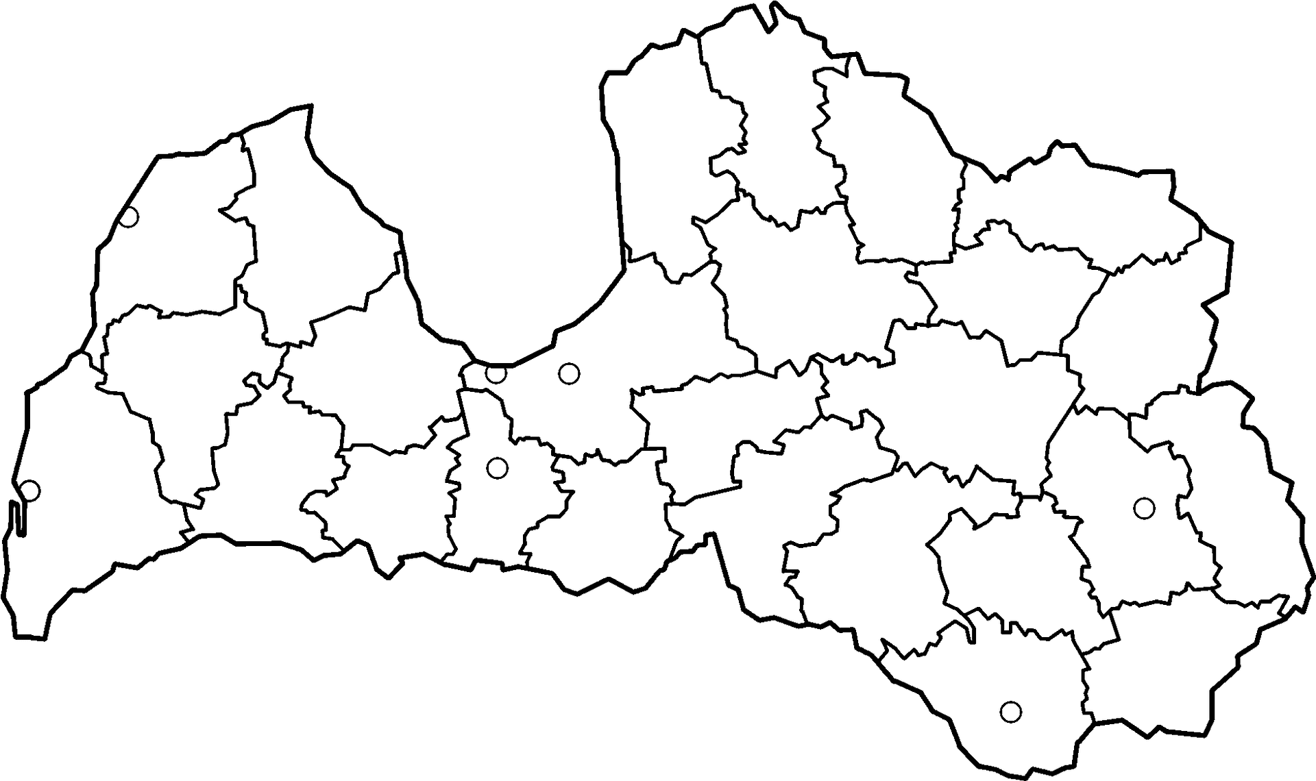 Latvia Administrative Divisions Outline PNG