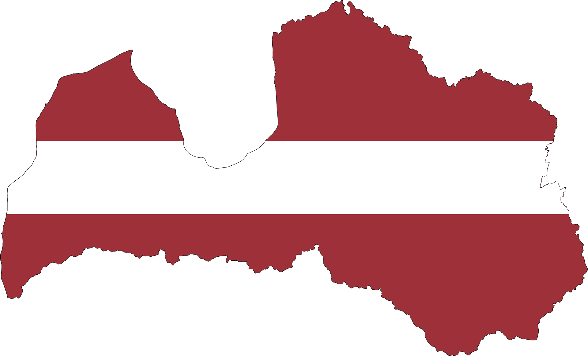 Latvia Map Flag Overlay PNG