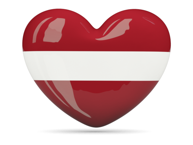 Latvian Flag Heart Shaped Icon PNG