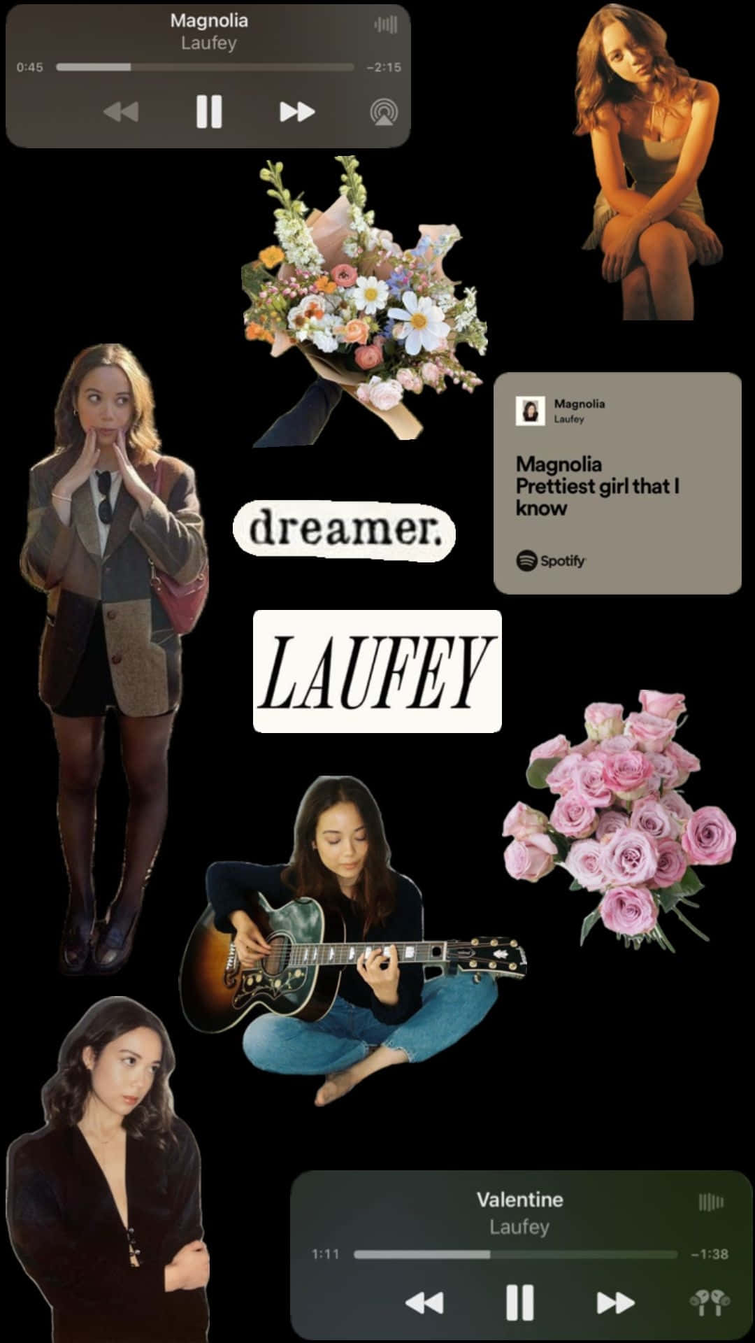 Laufey Music Artist Collage Wallpaper