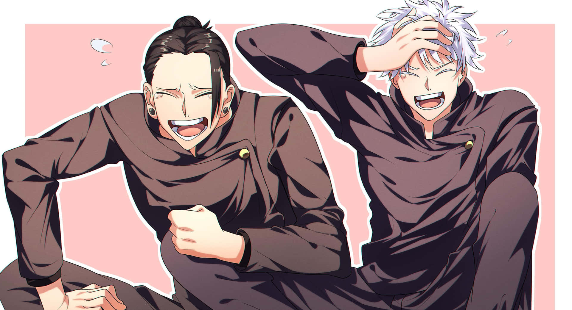 Laughing Anime Characters Illustration Wallpaper