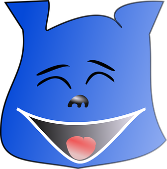 Laughing Blue Emoji Graphic PNG