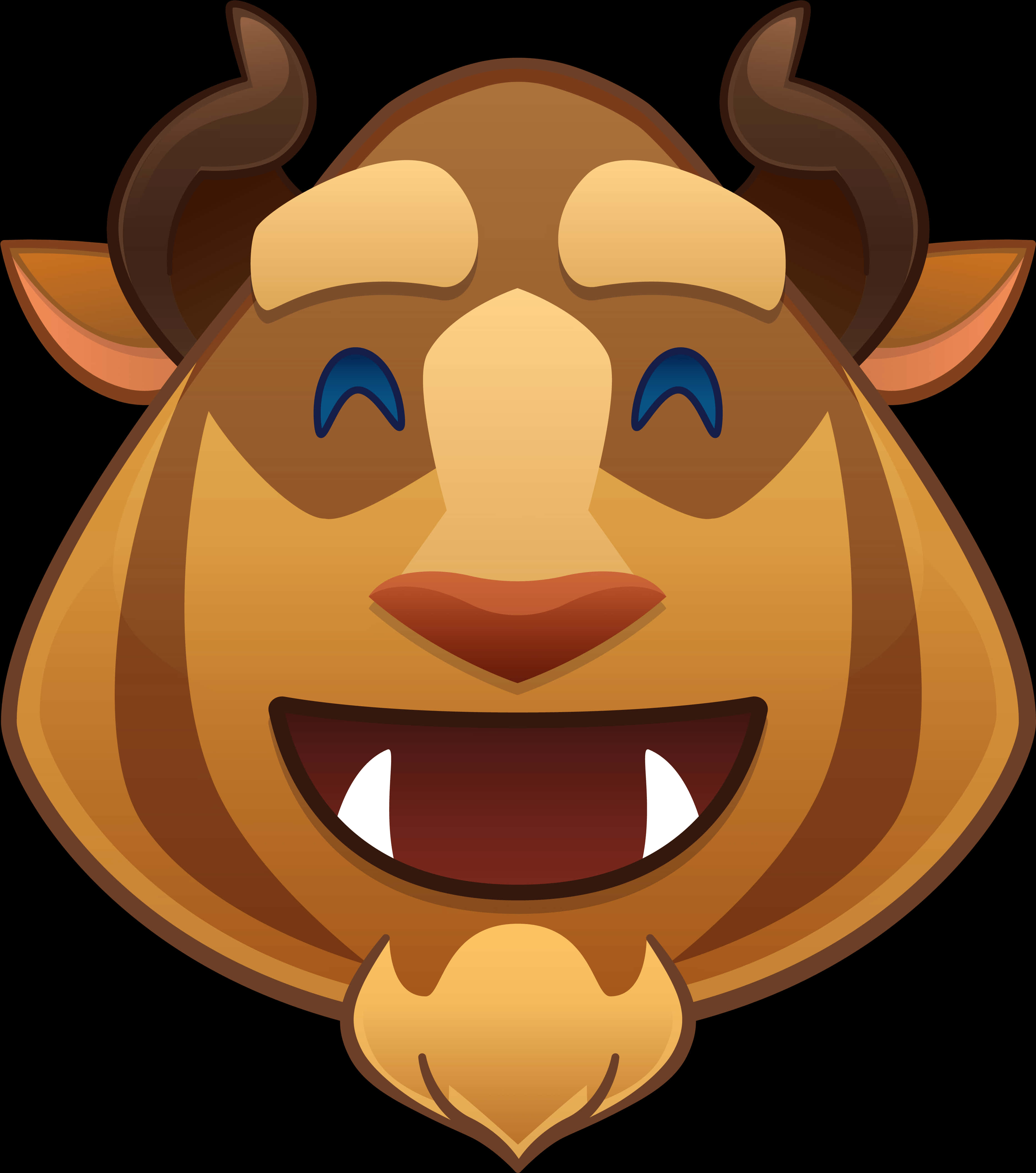 Laughing_ Brown_ Bull_ Emoji.png PNG