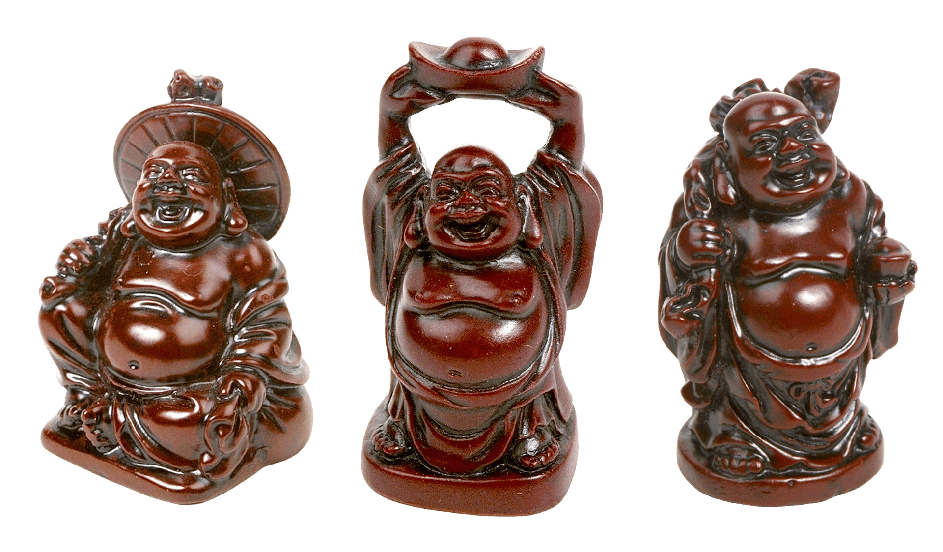 Laughing Buddha Statuettes Set PNG