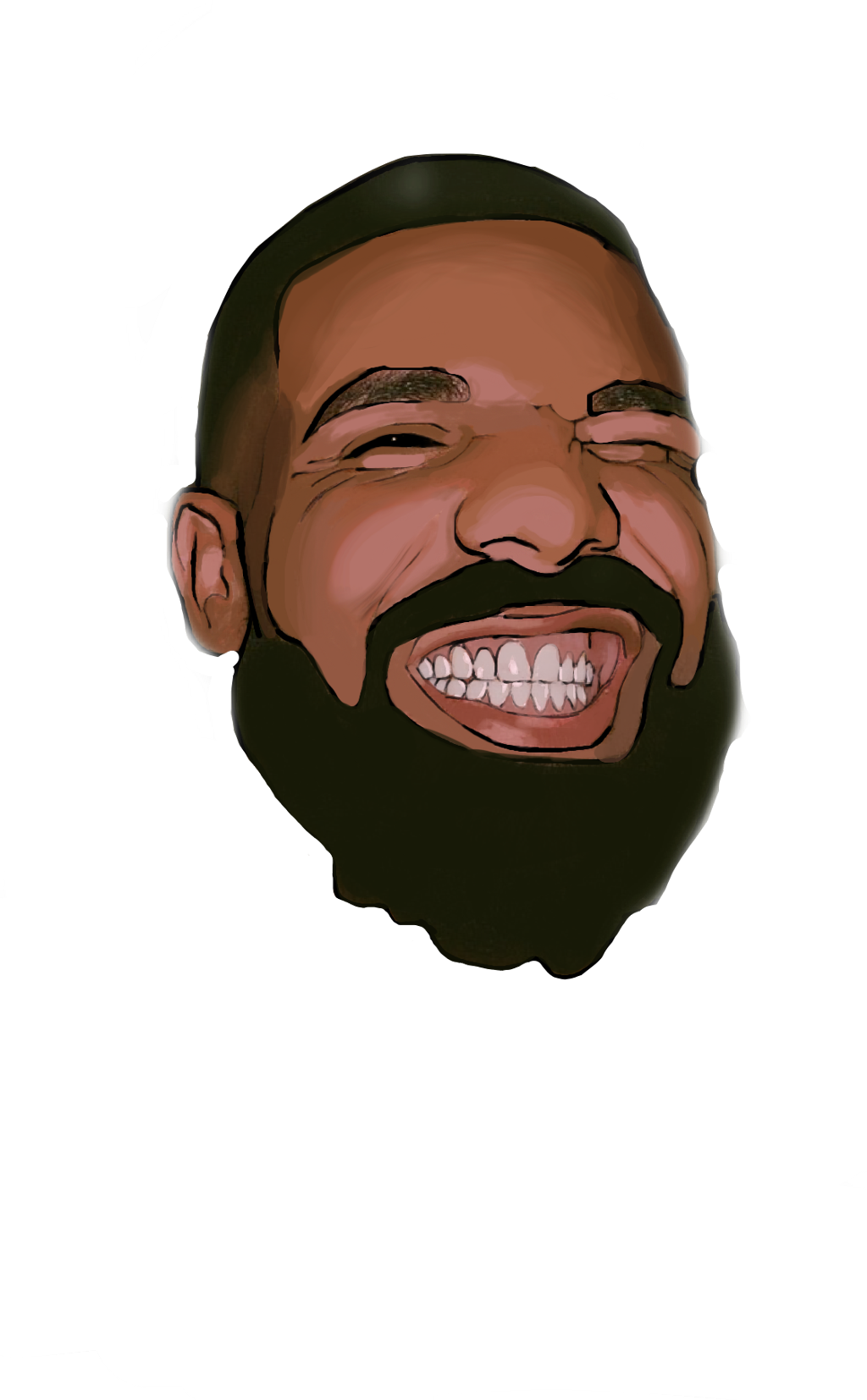 Laughing Caricature Drake Illustration PNG